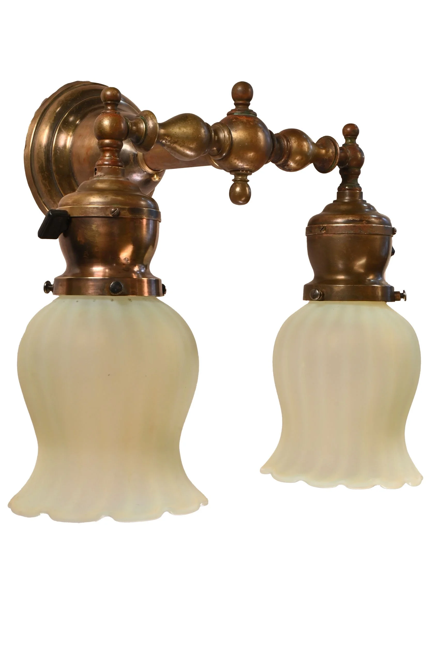 brass 2 shade sconce with vaseline lct shades 2.jpg