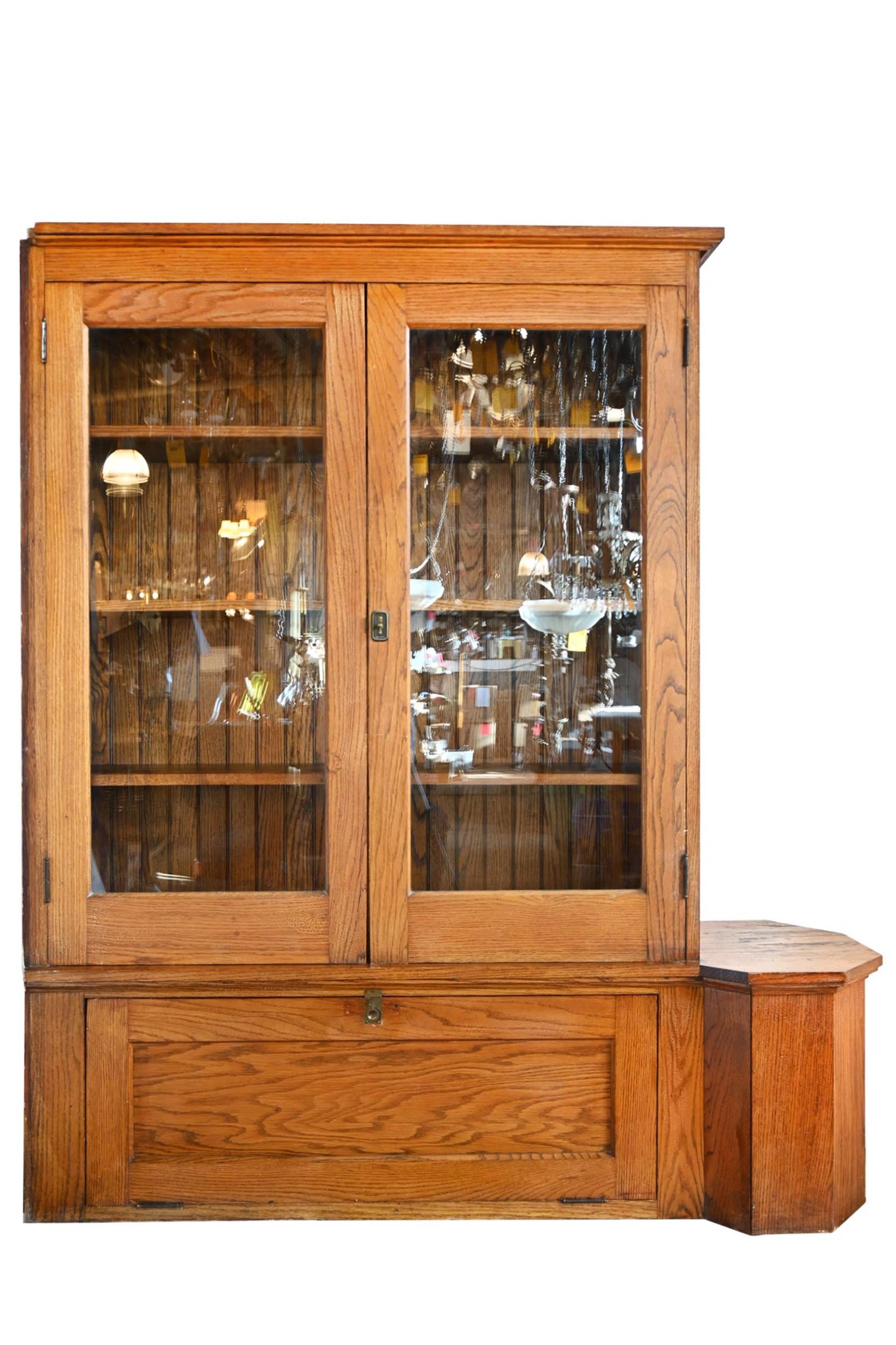 27008 oak double glass door bookcase 2.jpg