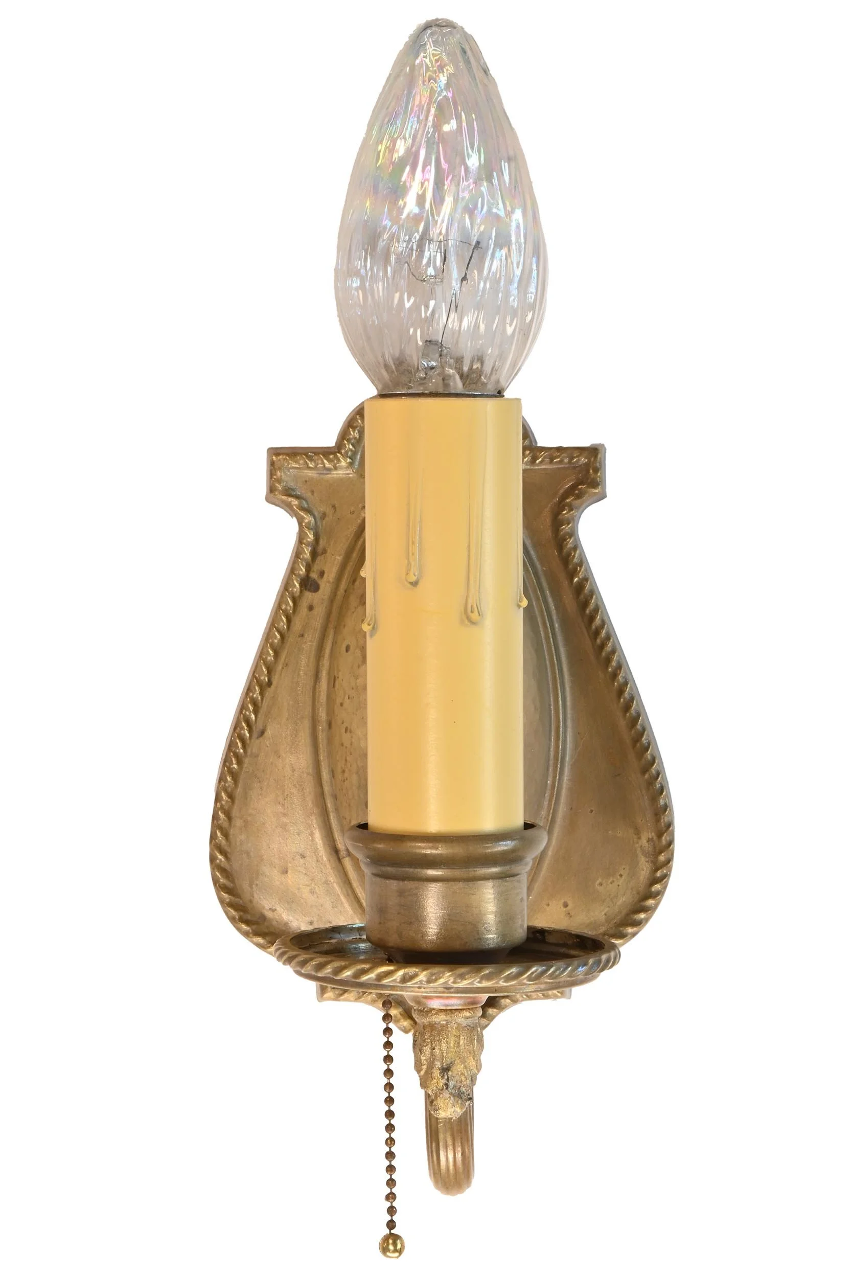 27440 pair of single candle brass sconces 2.jpg