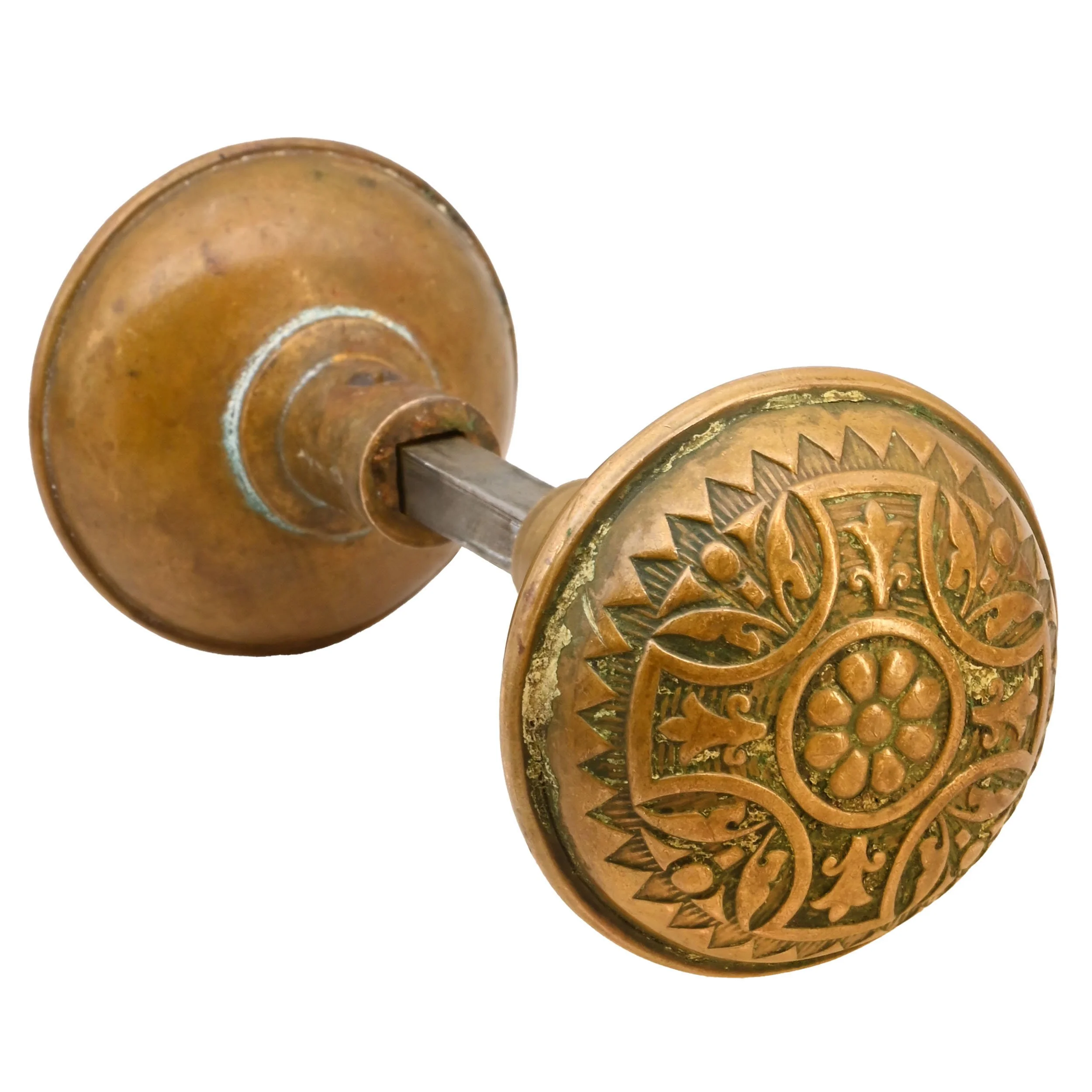 sargent mfg cast bronze eastlake flower and butterfly knob set