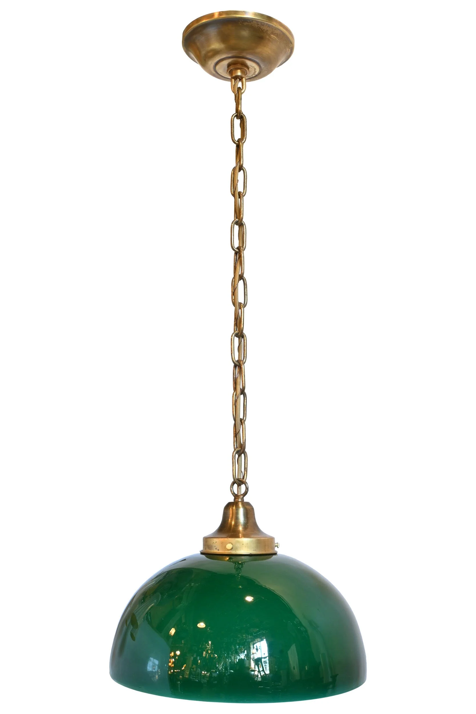 27398 brass pendant with green domed shade 1.jpg