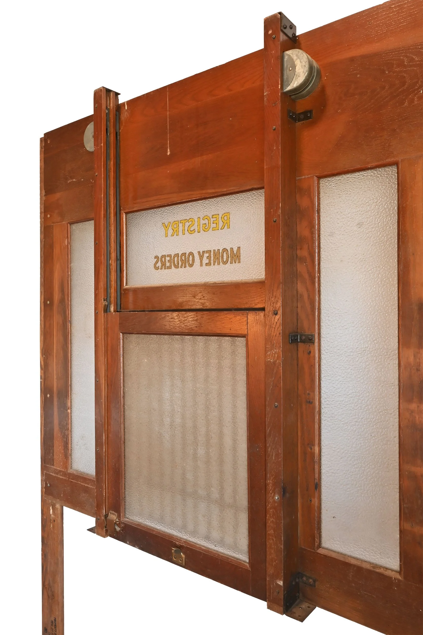27609 oak post office "registry : money orders" window with retracting cage and textured glass window 6.jpg