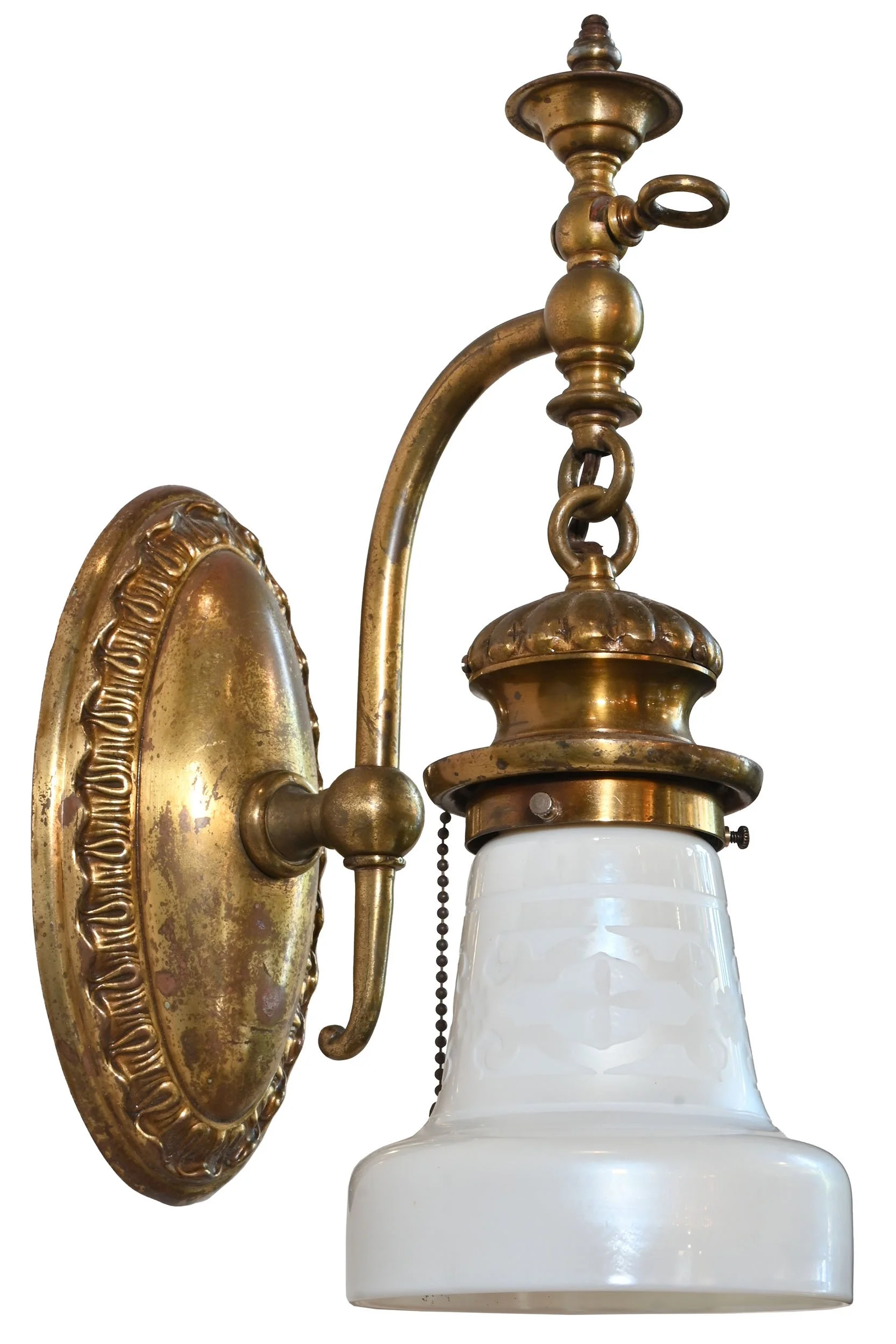 27545 bradley and hubbard brass sconce with etched calcite steuben shade 2.jpg