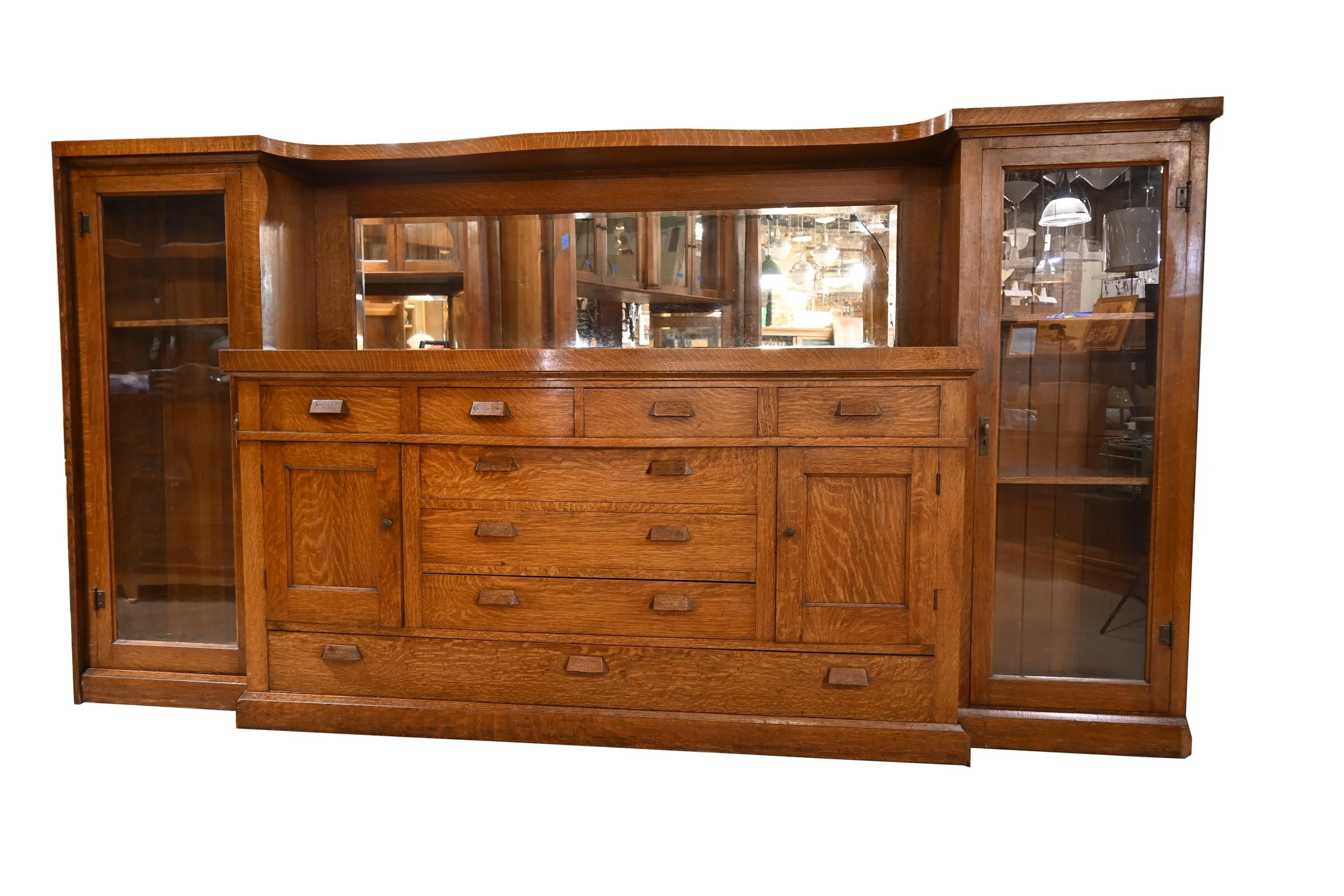 25897 tiger oak built in buffet with bookcases 1.jpg