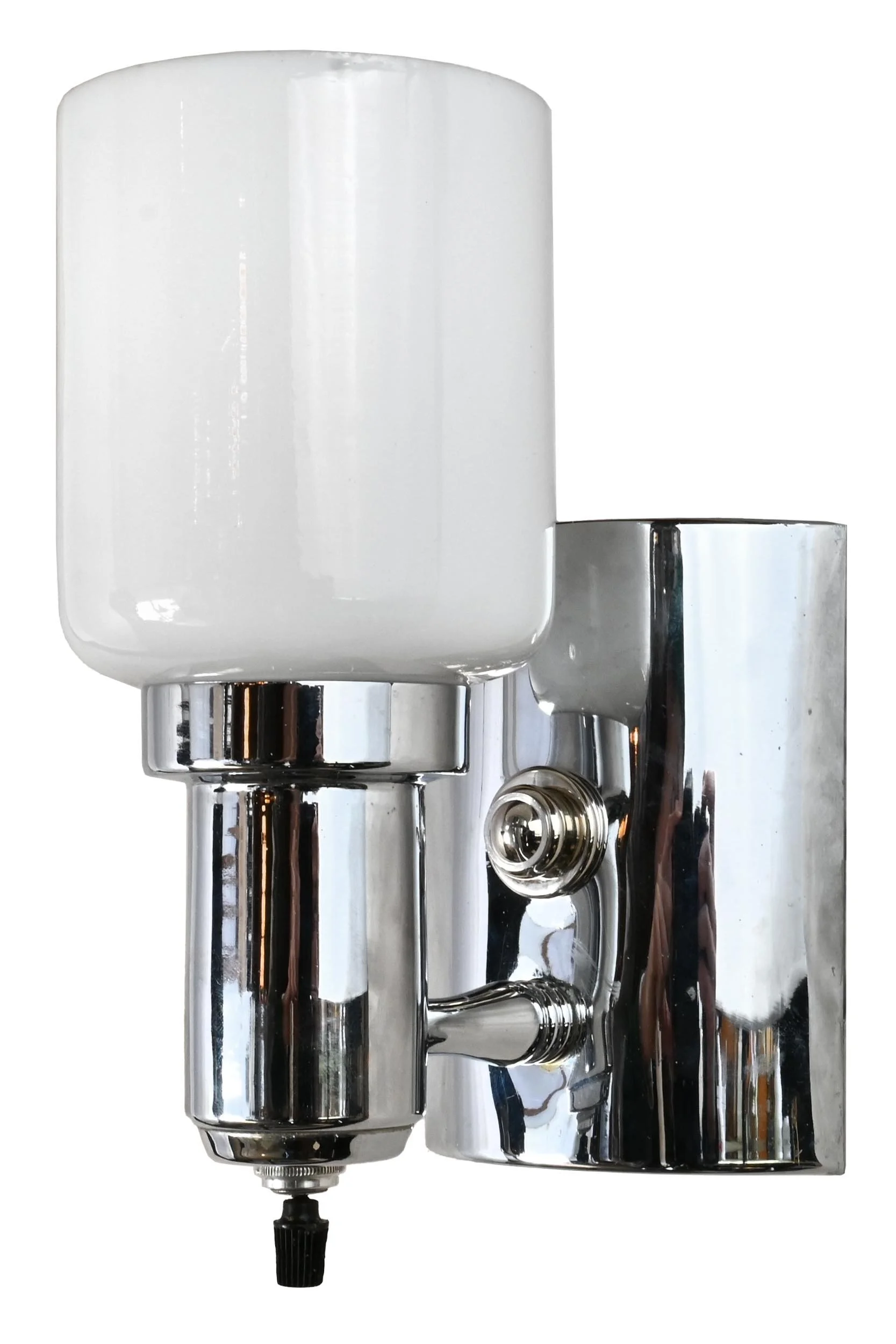 27088 pair of chrome bath sconces with white shades 2.jpg