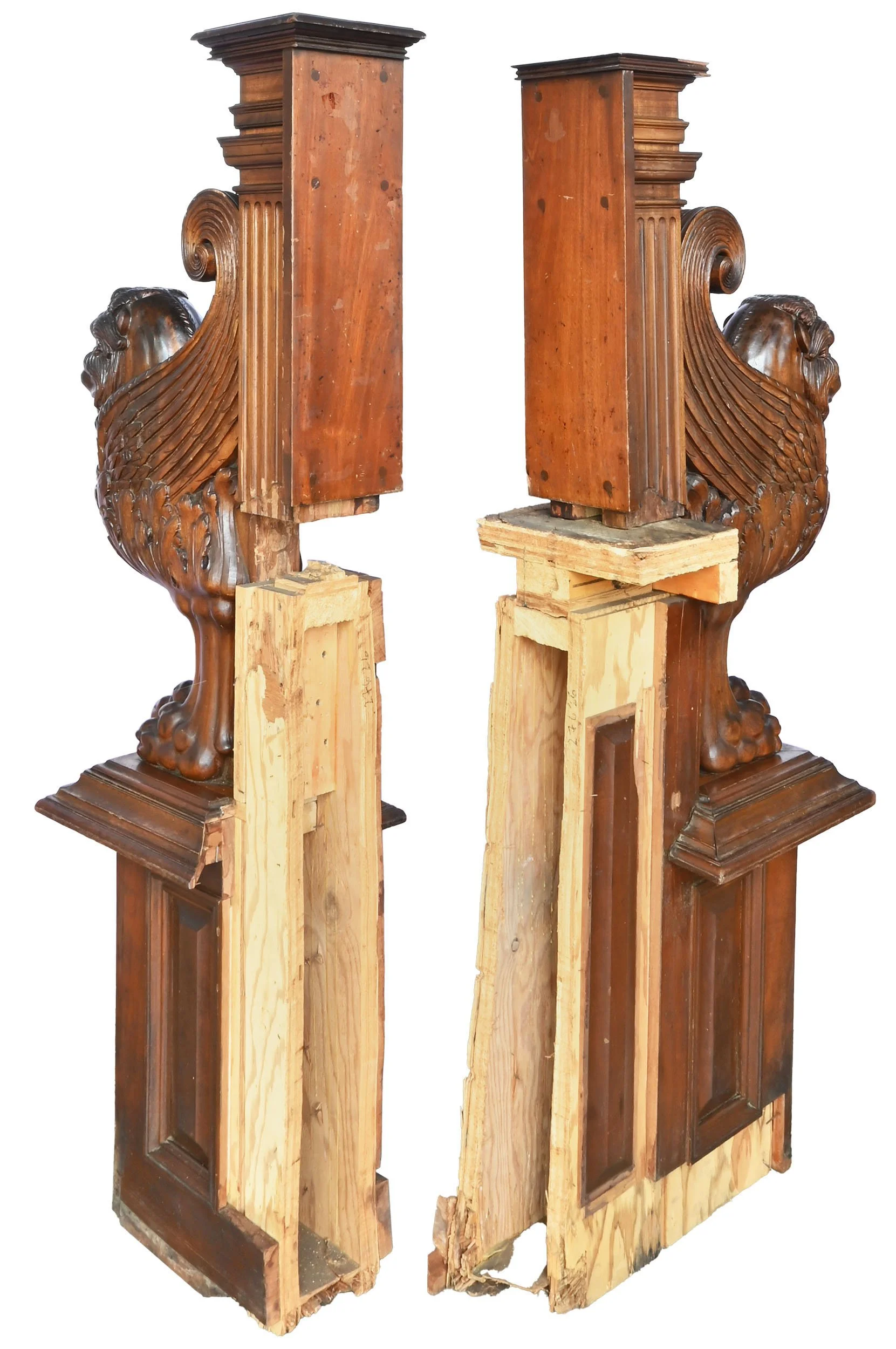 27626 pair of carved mahogany built in winged lions 8.jpg