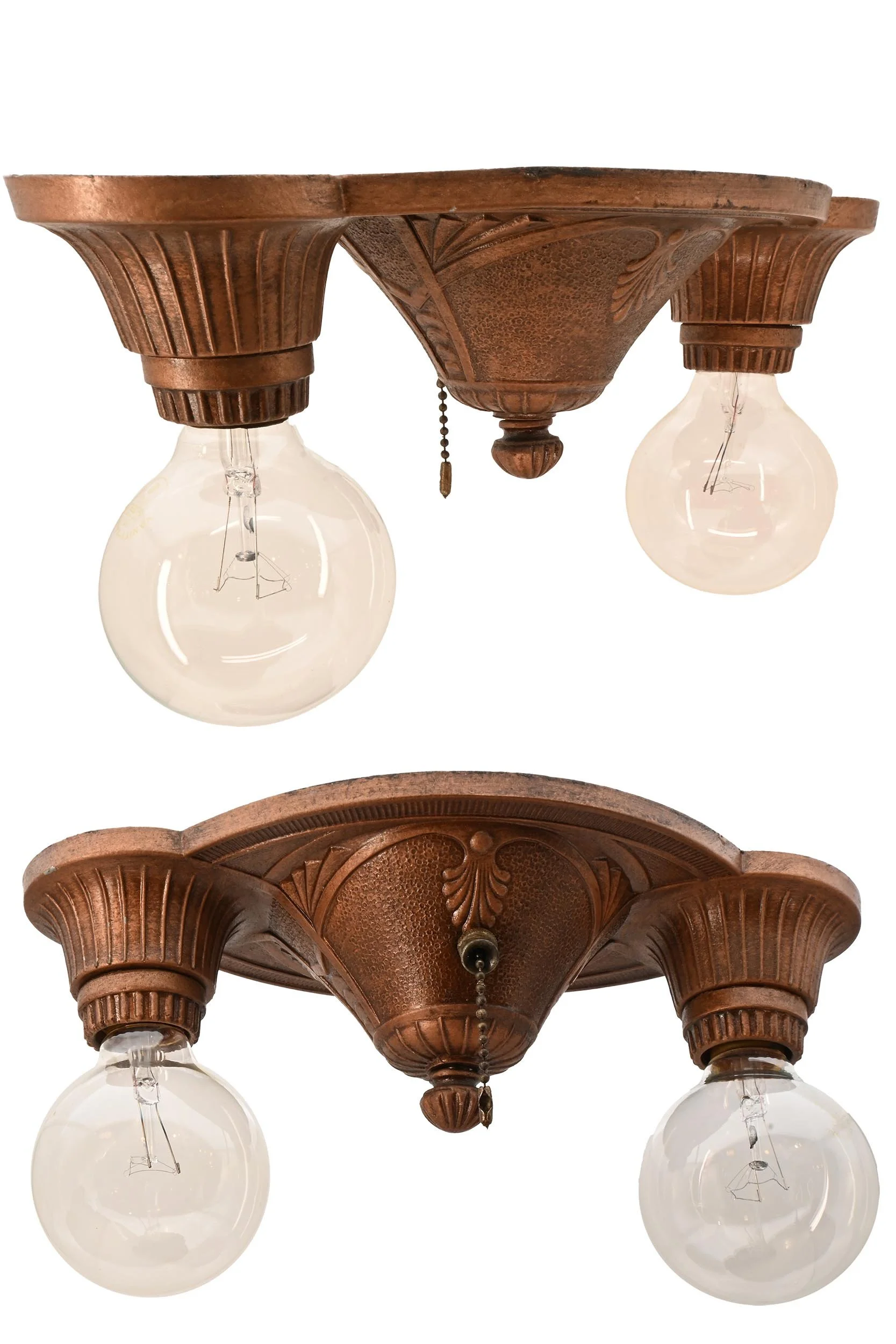 27335 polychrome bare bulb 2 light ceiling hugger 3.jpg