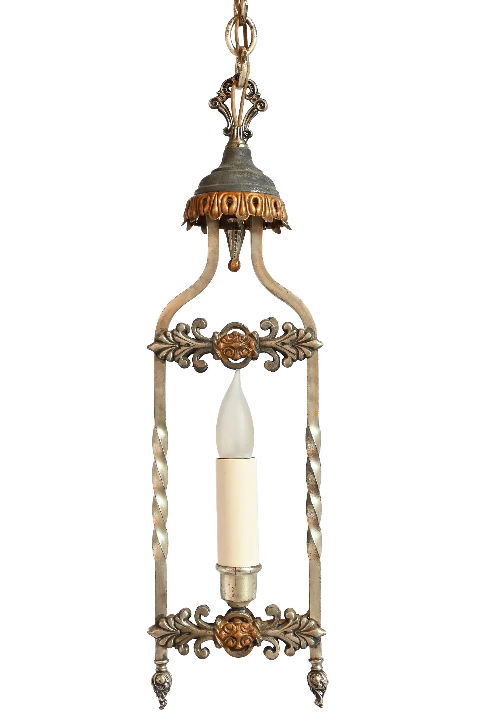 single candle silver pendant