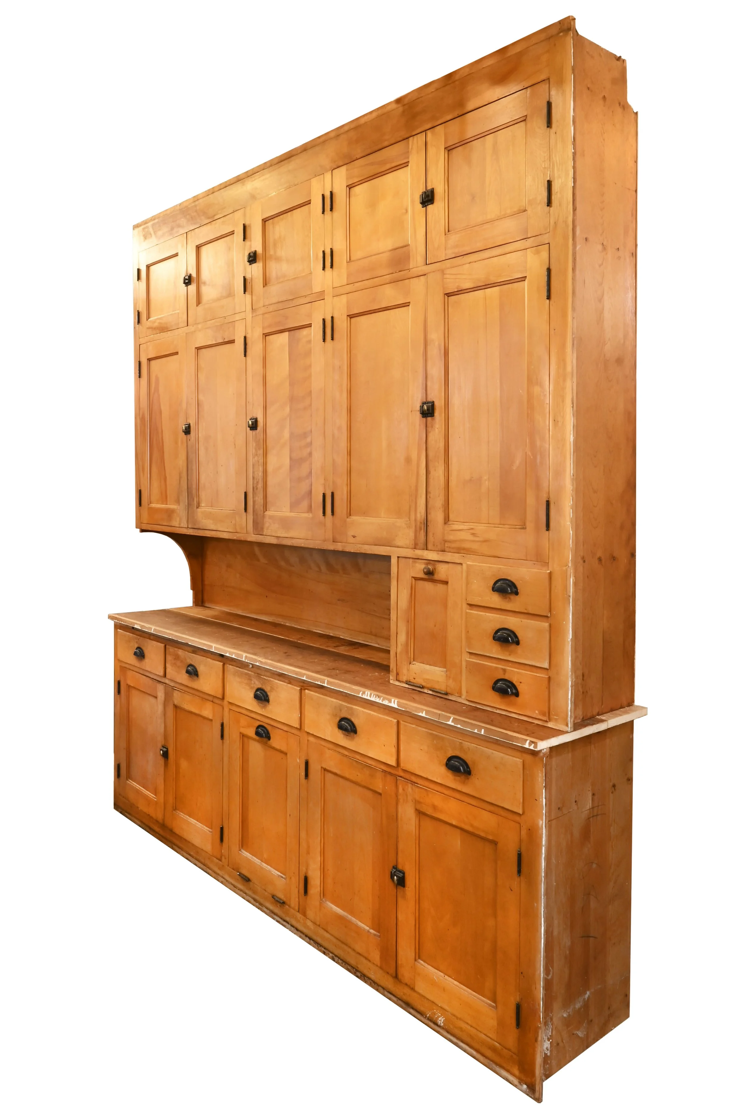 27740 maple 7 foot wide kitchen cabinet wall unit with large and small flour bin 2.jpg