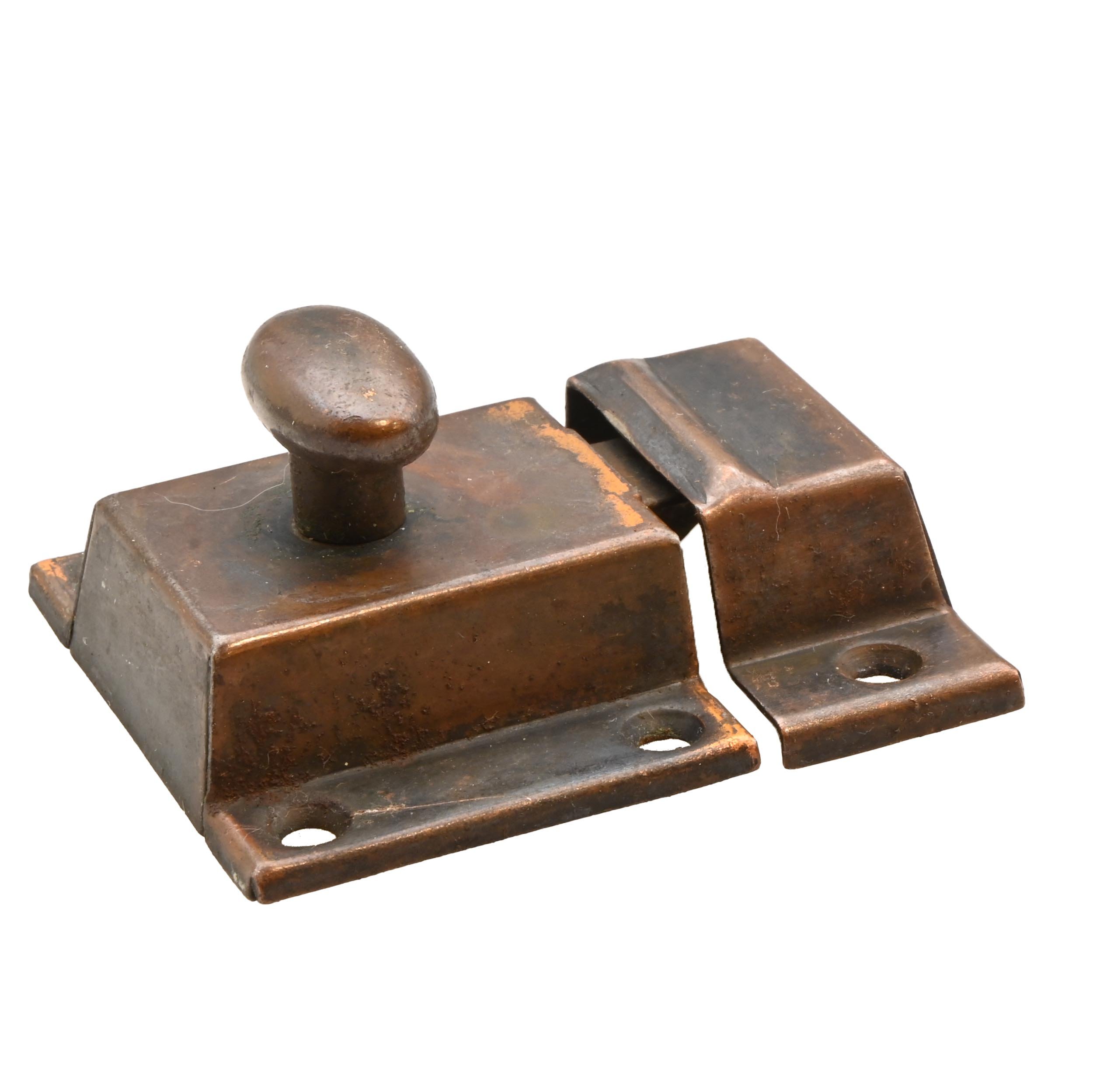 bronze plated springed turn knob cabinet latch