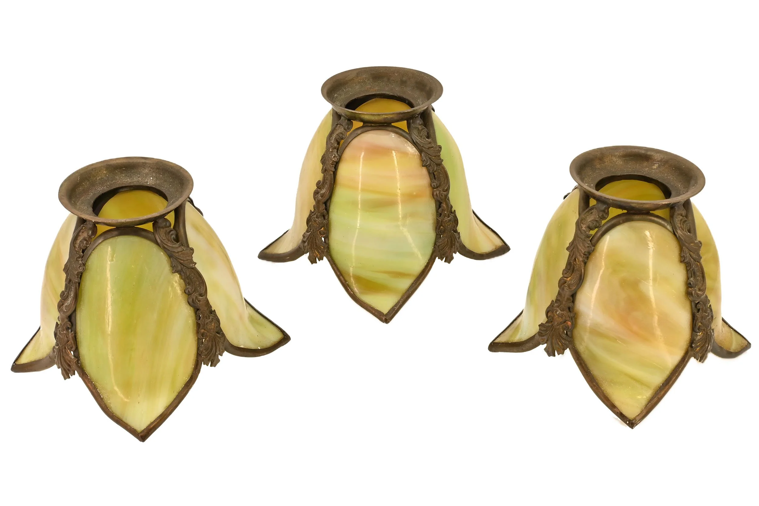 27361 green slag glass bent petal shade with filigree 2.jpg