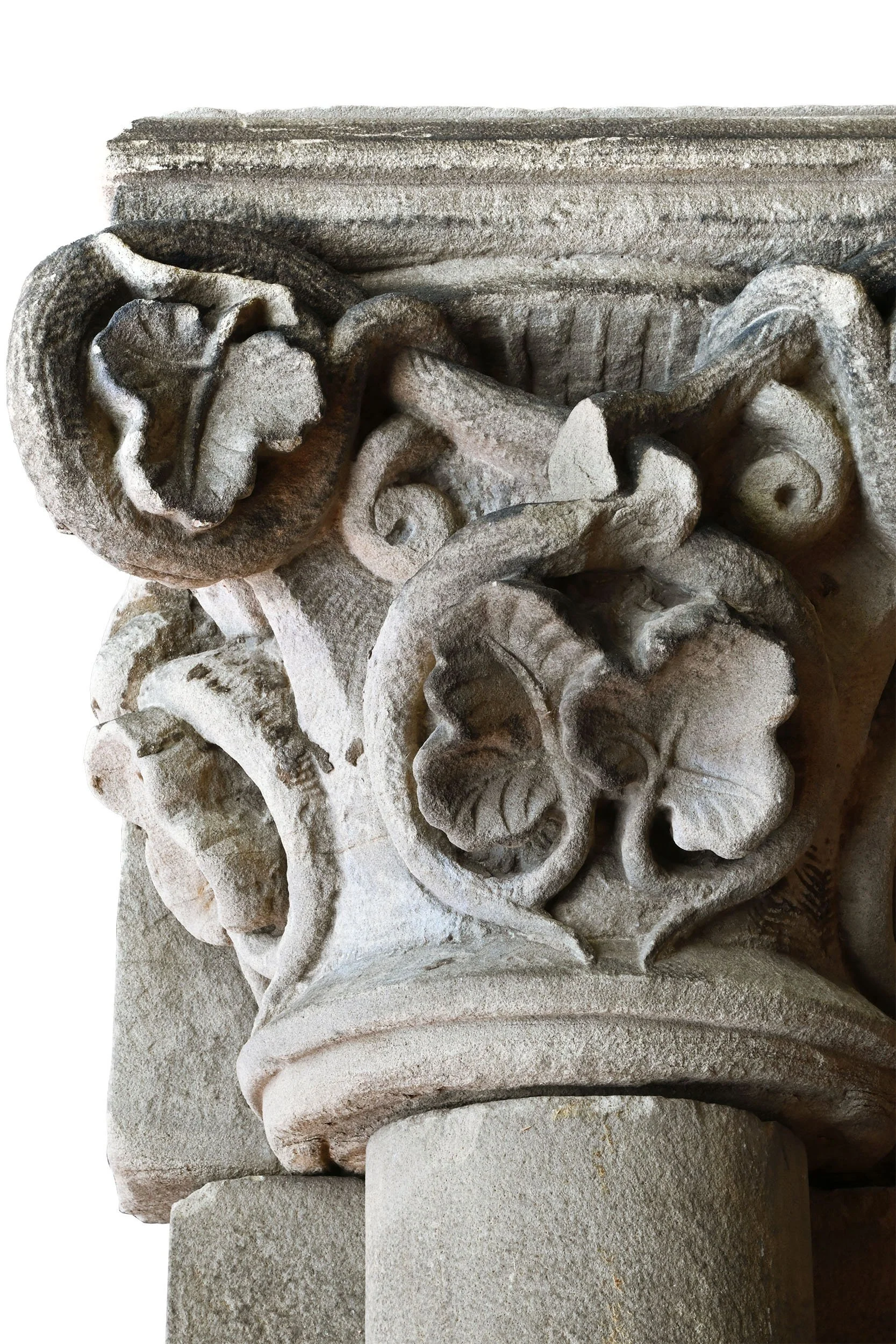 27651 three piece carved limestone wall mount column 1.jpg
