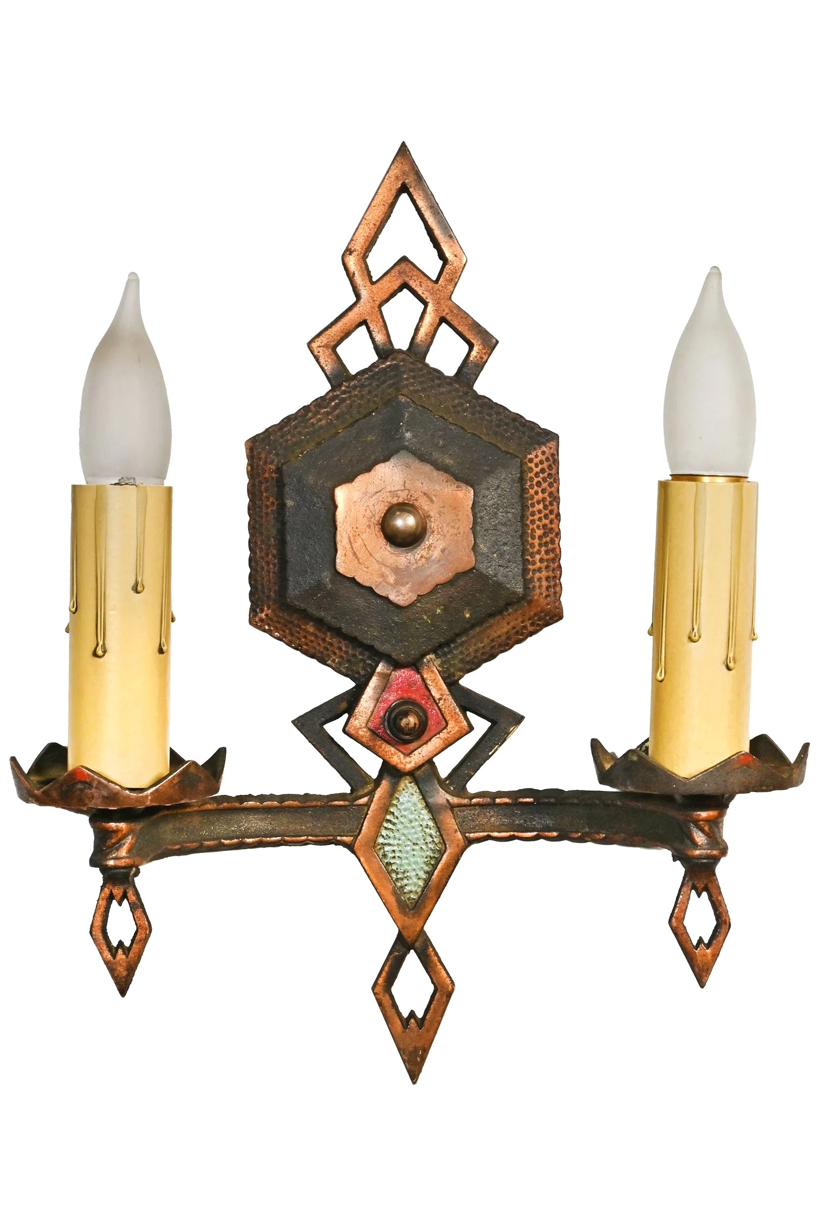 27031+copper+gilt+cast+iron+art+deco+2+candle+sconce+2.jpg