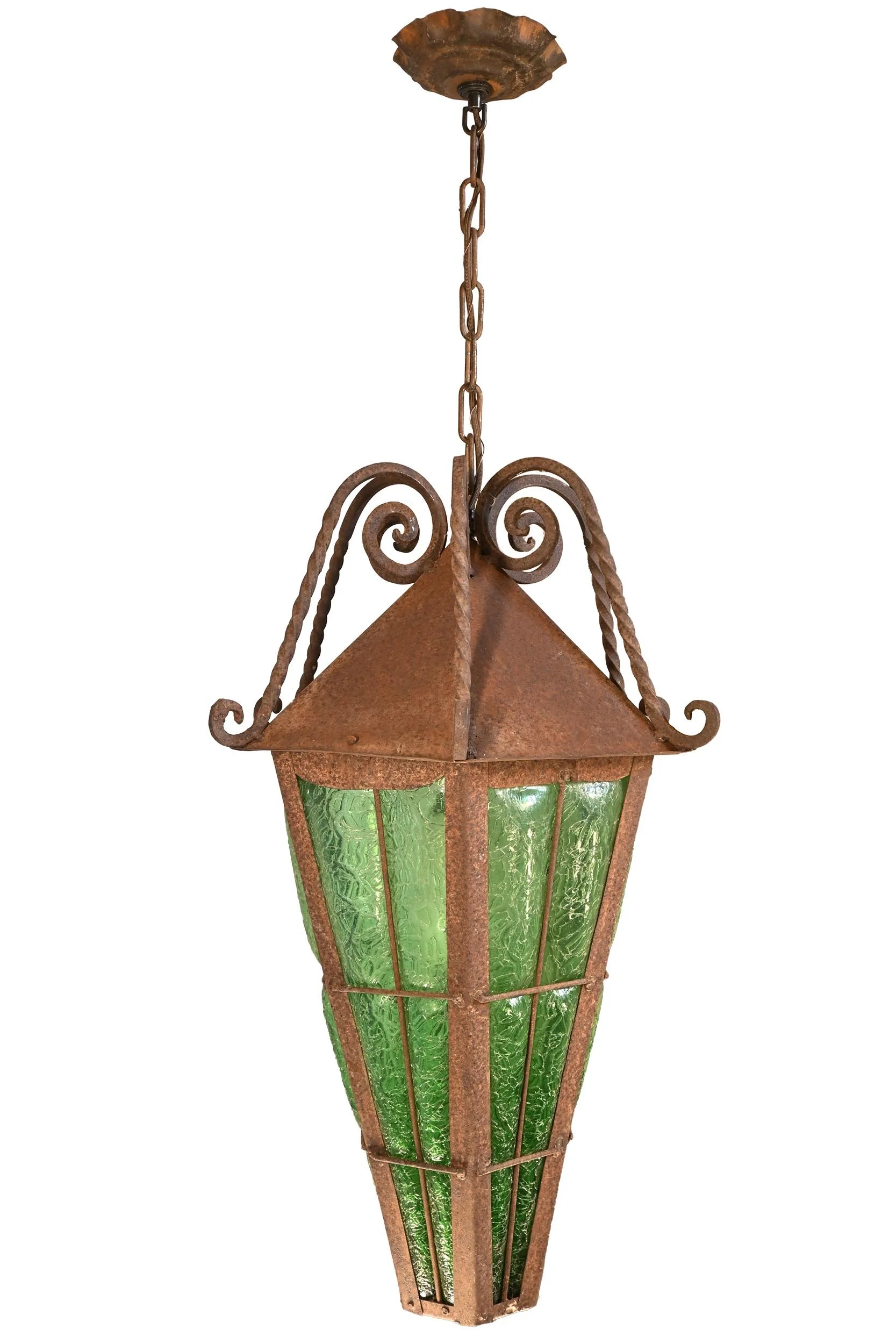 27471 wrought iron blown green glass pendant 3.jpg