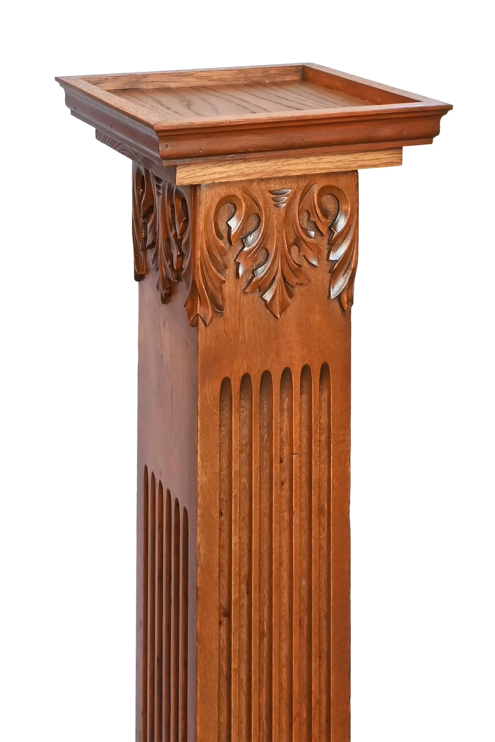 27892 fluted repurposed newel post plant stand with acanthus carved top 1.jpg