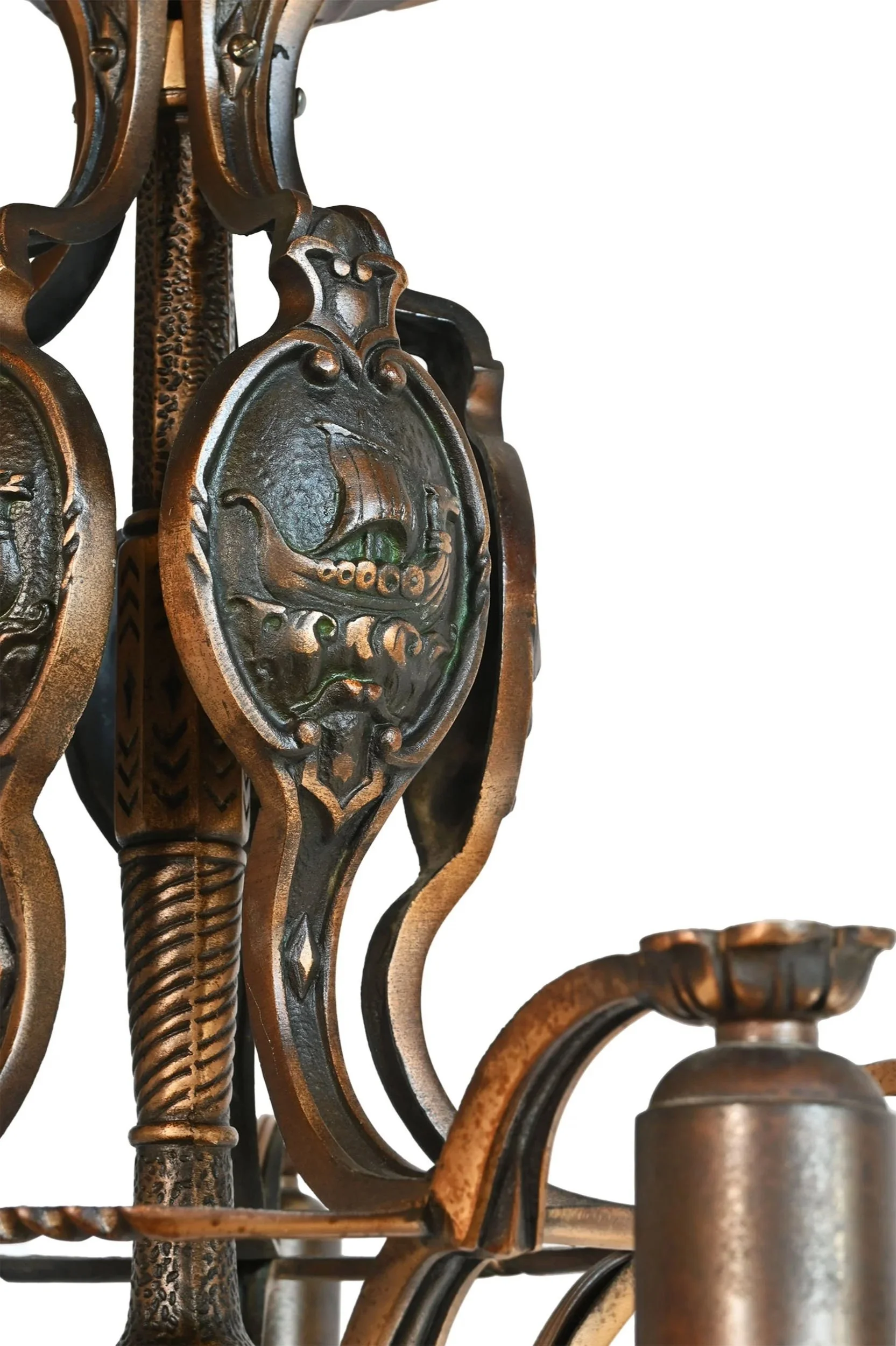 27917+cast+bronze+five+light+bare+bulb+chandelier+with+viking+ship+3.jpg