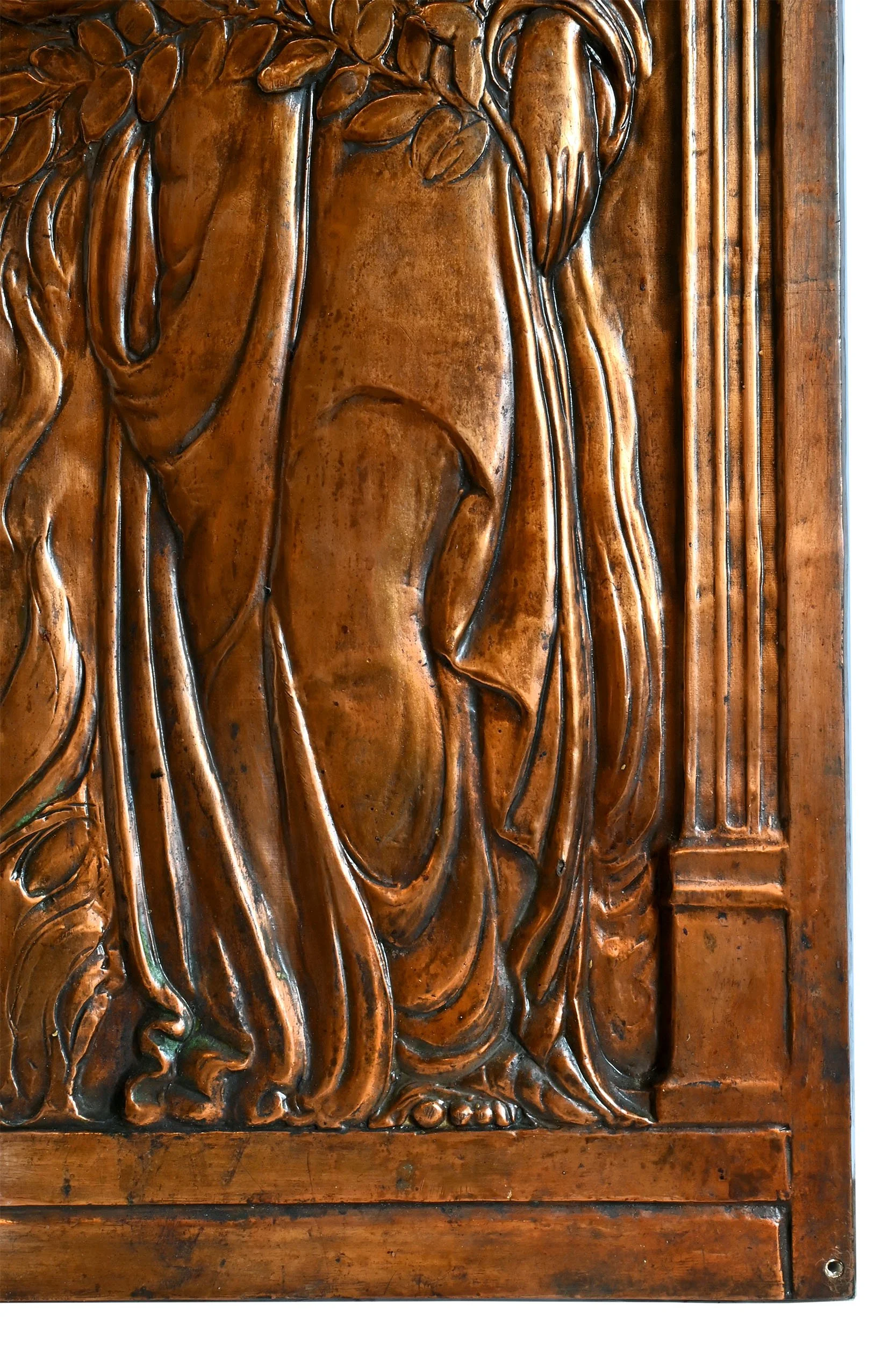 27788 art nouveau brass plated embossed panel with grecian woman 5.jpg