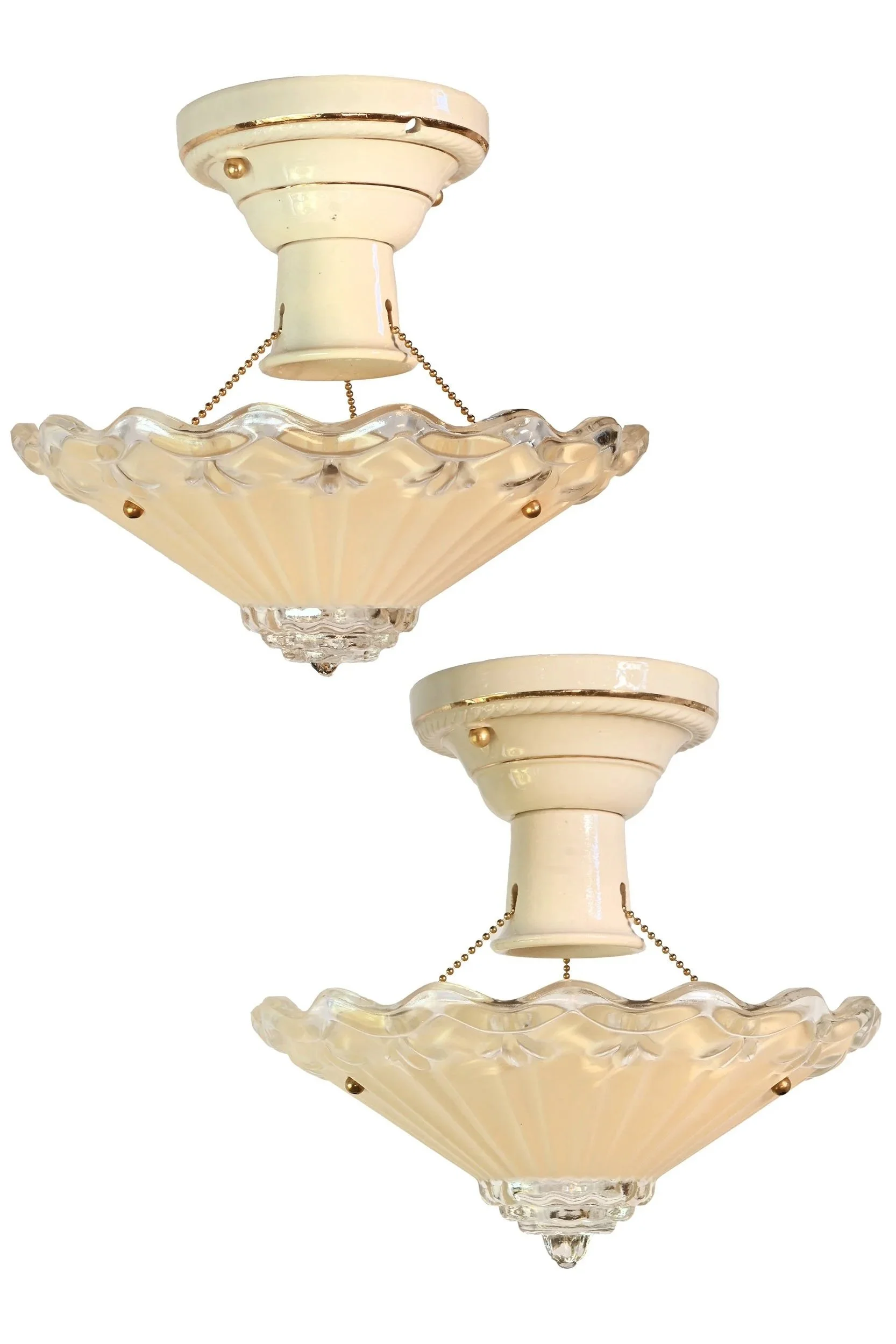26231A+and+B+porcelain+and+molded+glass+three+chain+flushmount+with+gold+detailing+1.jpg