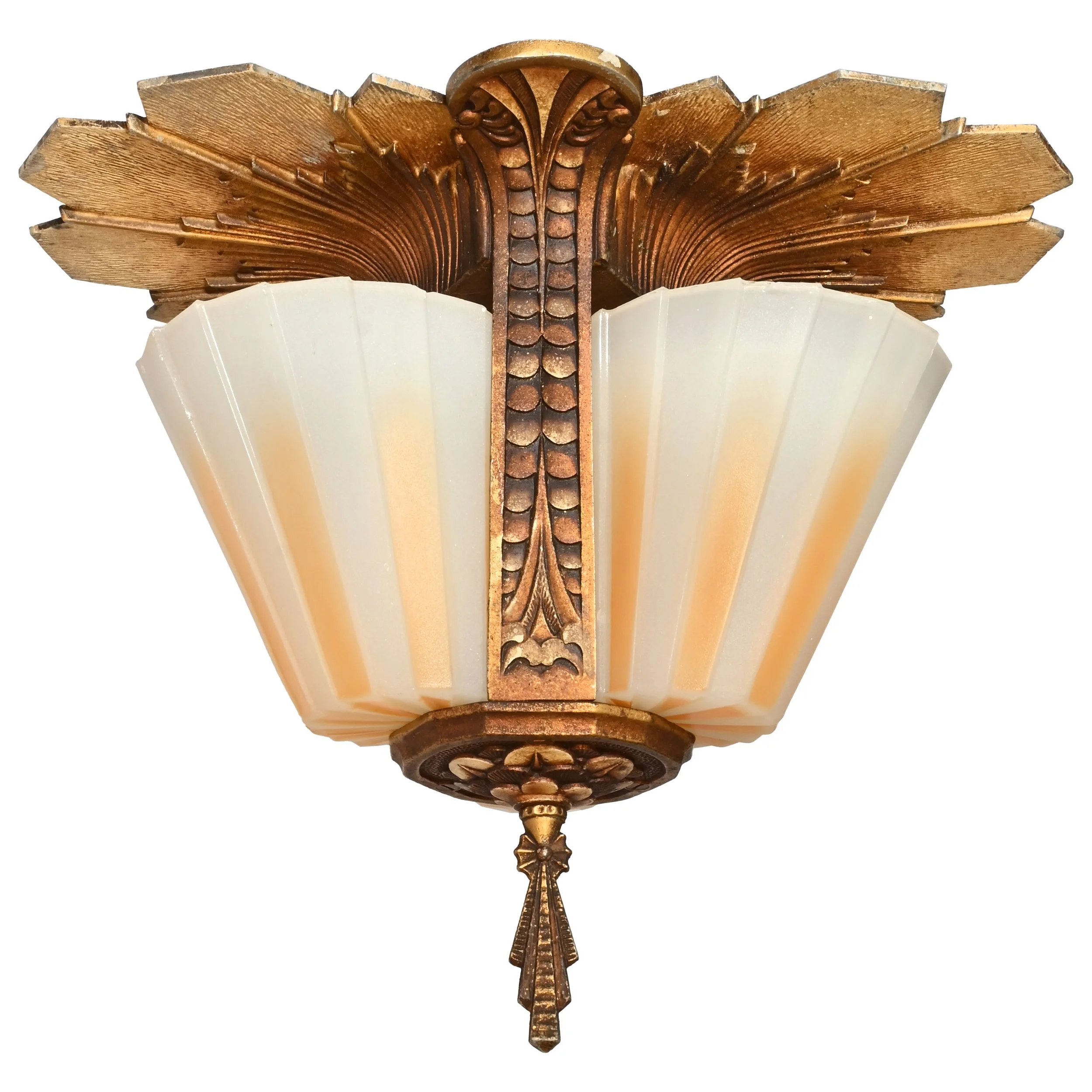27326 Beardslee Williamson deco flush three shade fixture original polychrome 2.jpg