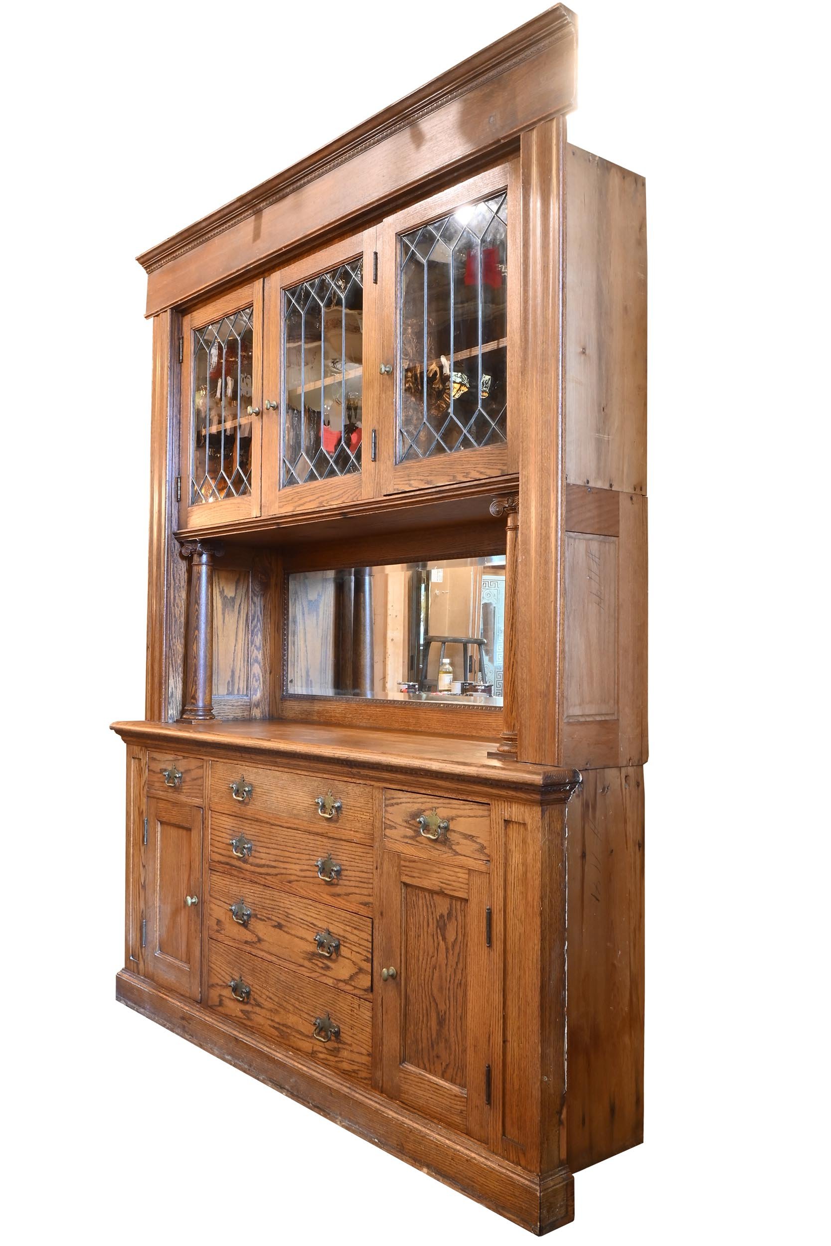 27461 leaded glass oak builtin buffet 2.jpg