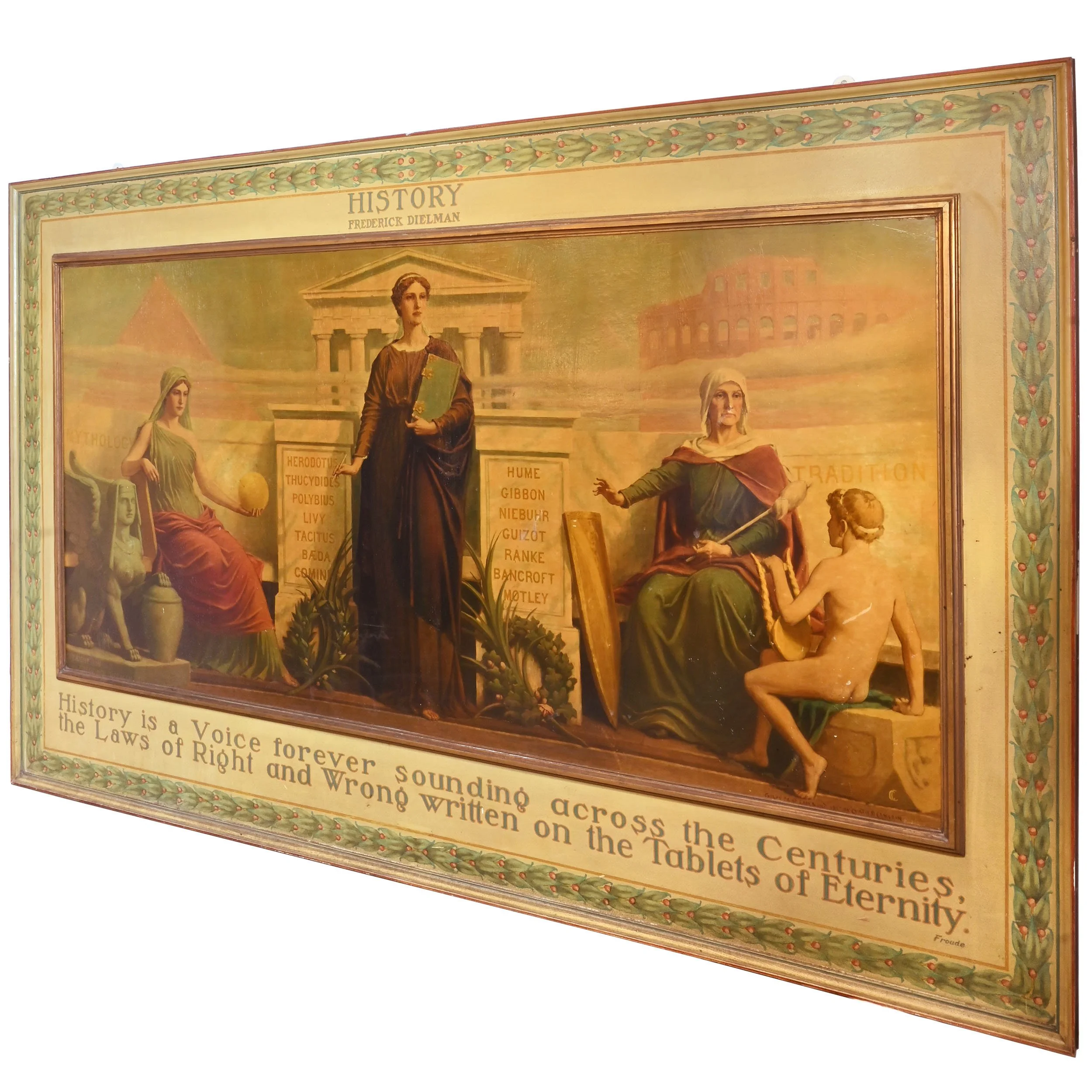 History by Frederick Dielman 7.5 foot early 1900s print by works progress administration