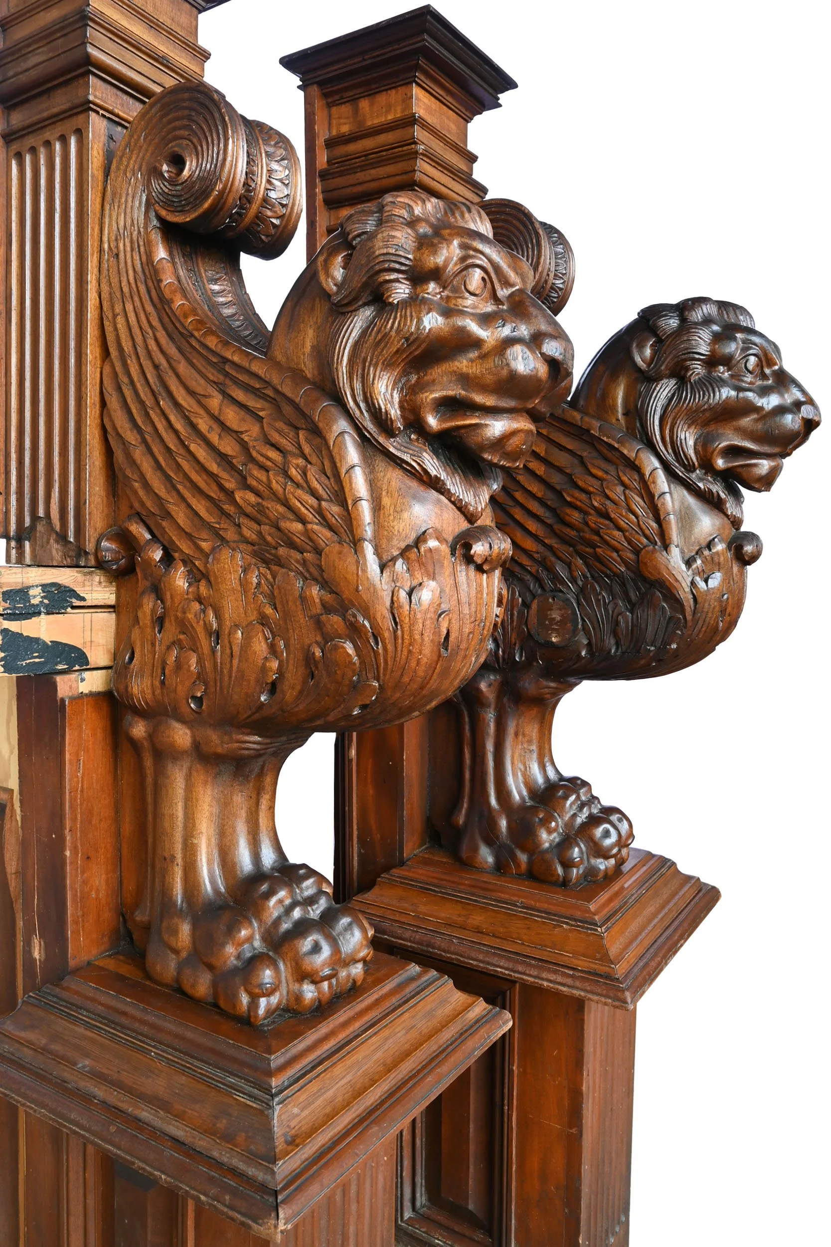 27626 pair of carved mahogany built in winged lions 4.jpg