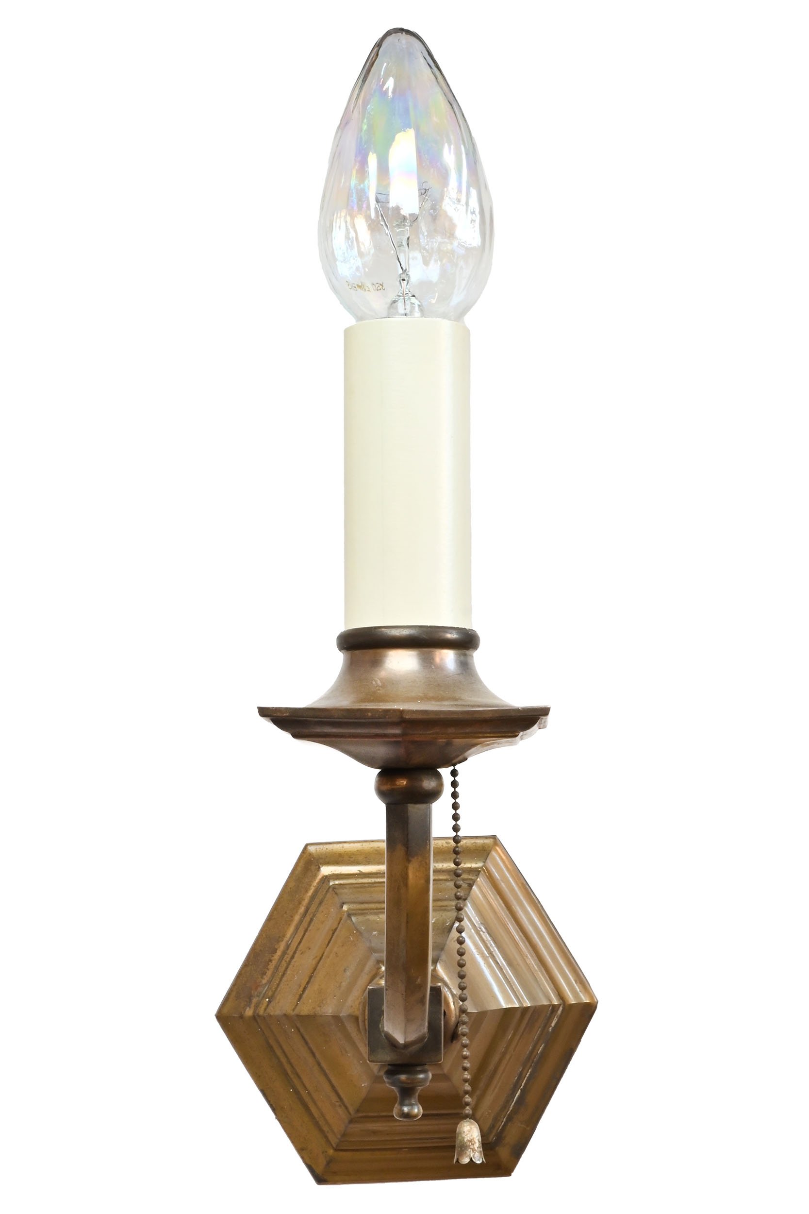 27313 brass hexagonal single candle sconce with pull chain 1.jpg