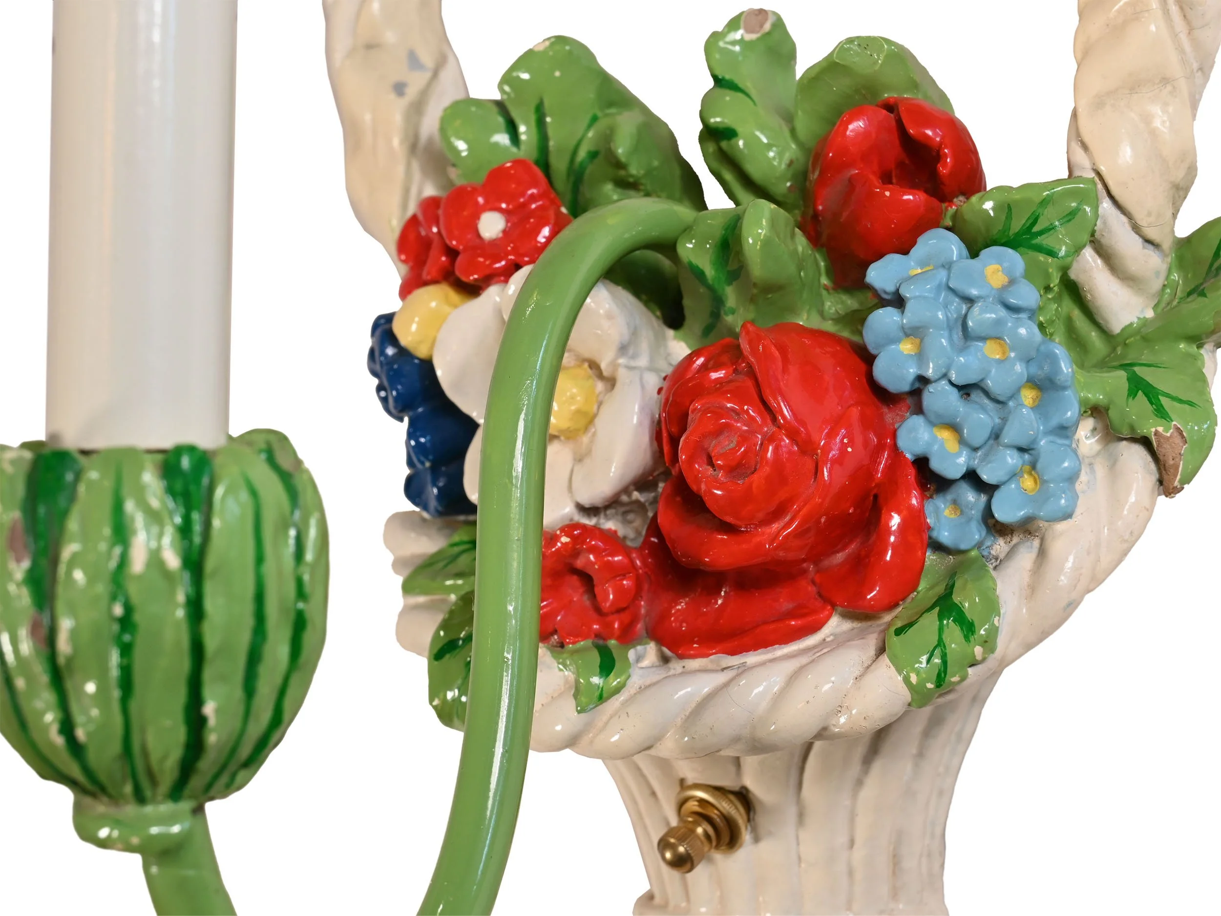 26230 pair of colorful floral basket plaster sconces with bow 3.jpg