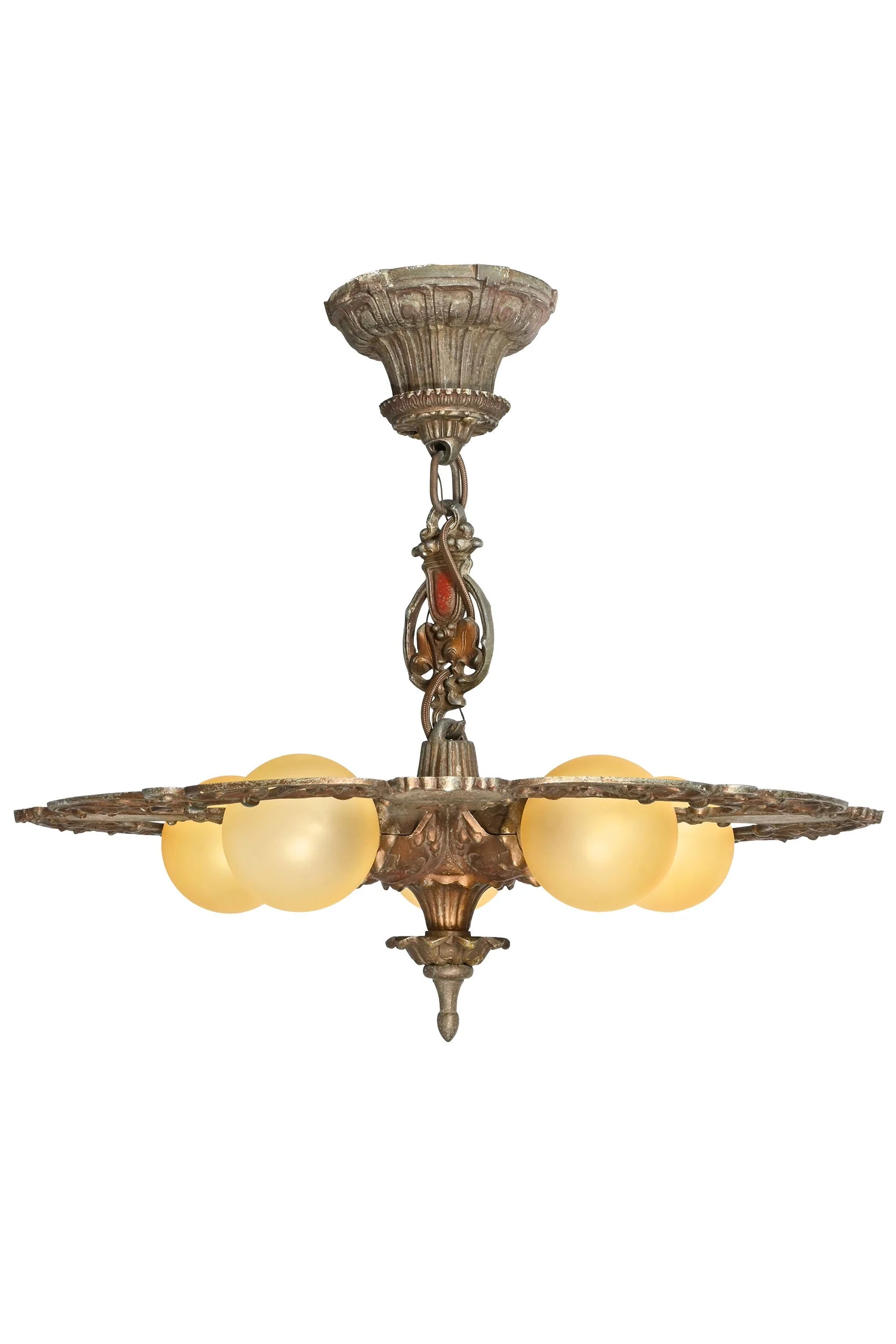 27412 cast aluminum riddle mfg five bulb chandelier with ship cameos 1.jpg