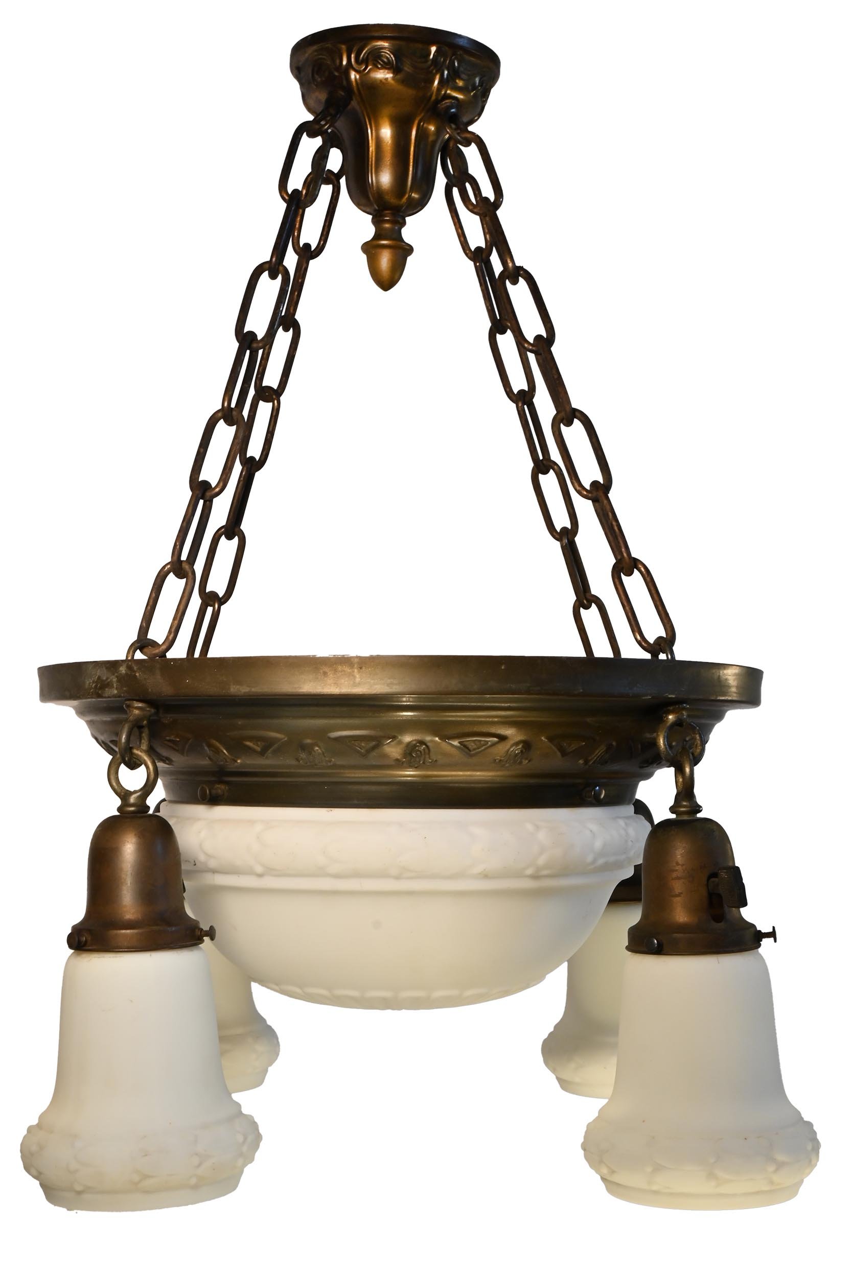 27481 brass 4 shade & bowl chandelier 3.jpg