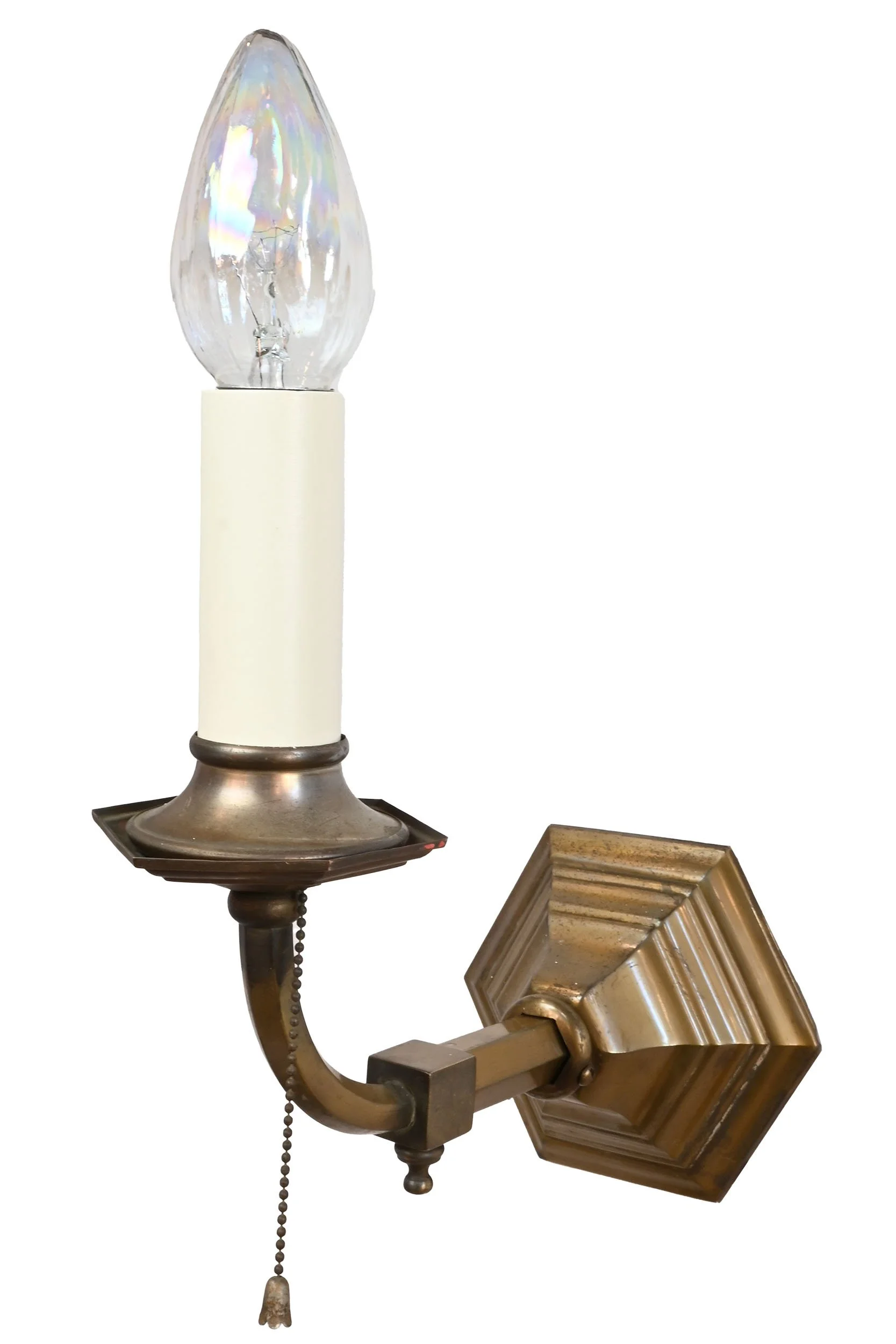 27313 brass hexagonal single candle sconce with pull chain 2.jpg