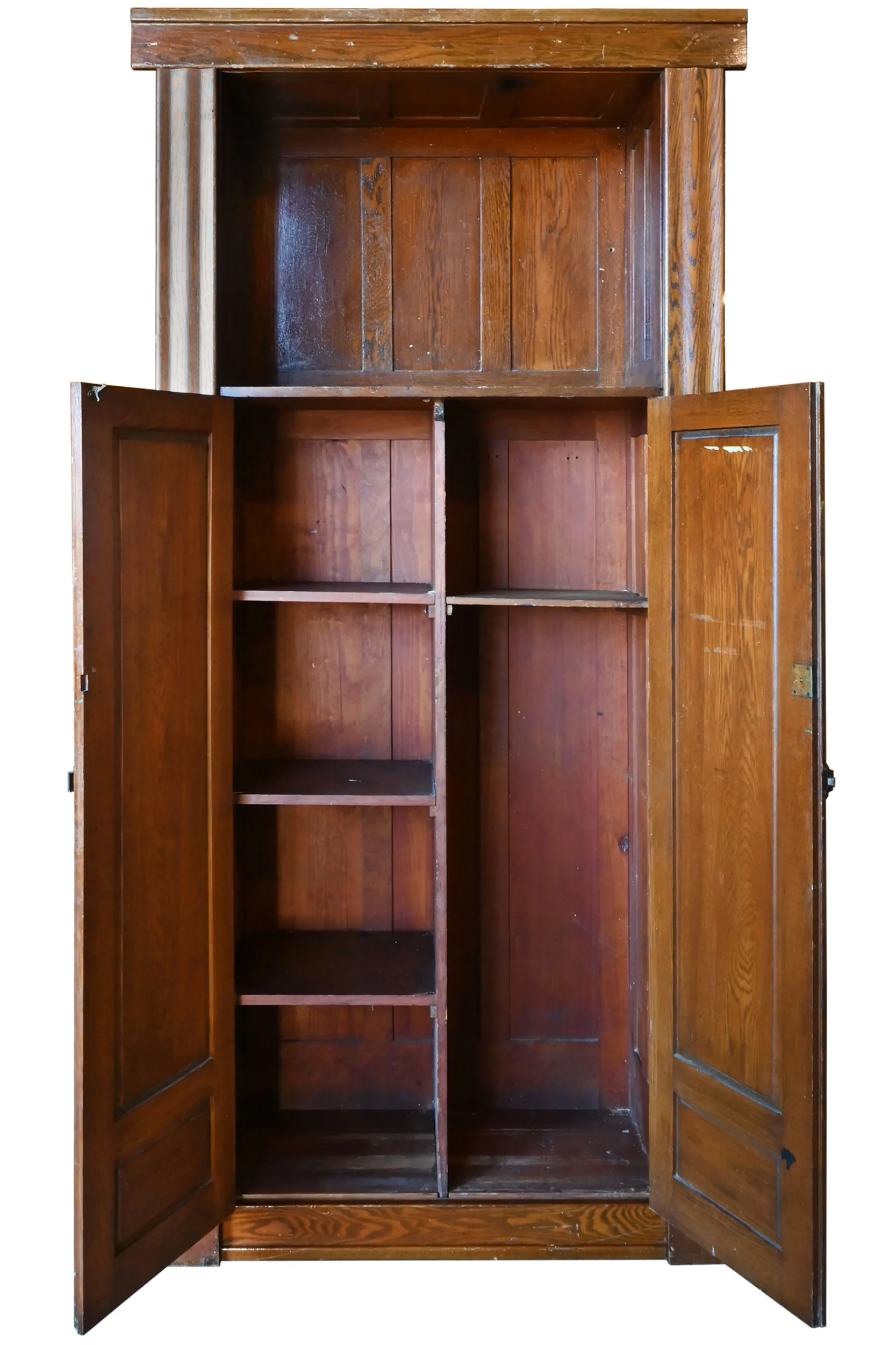 28014 oak built in schoolhouse cabinet with shelves 2.jpg