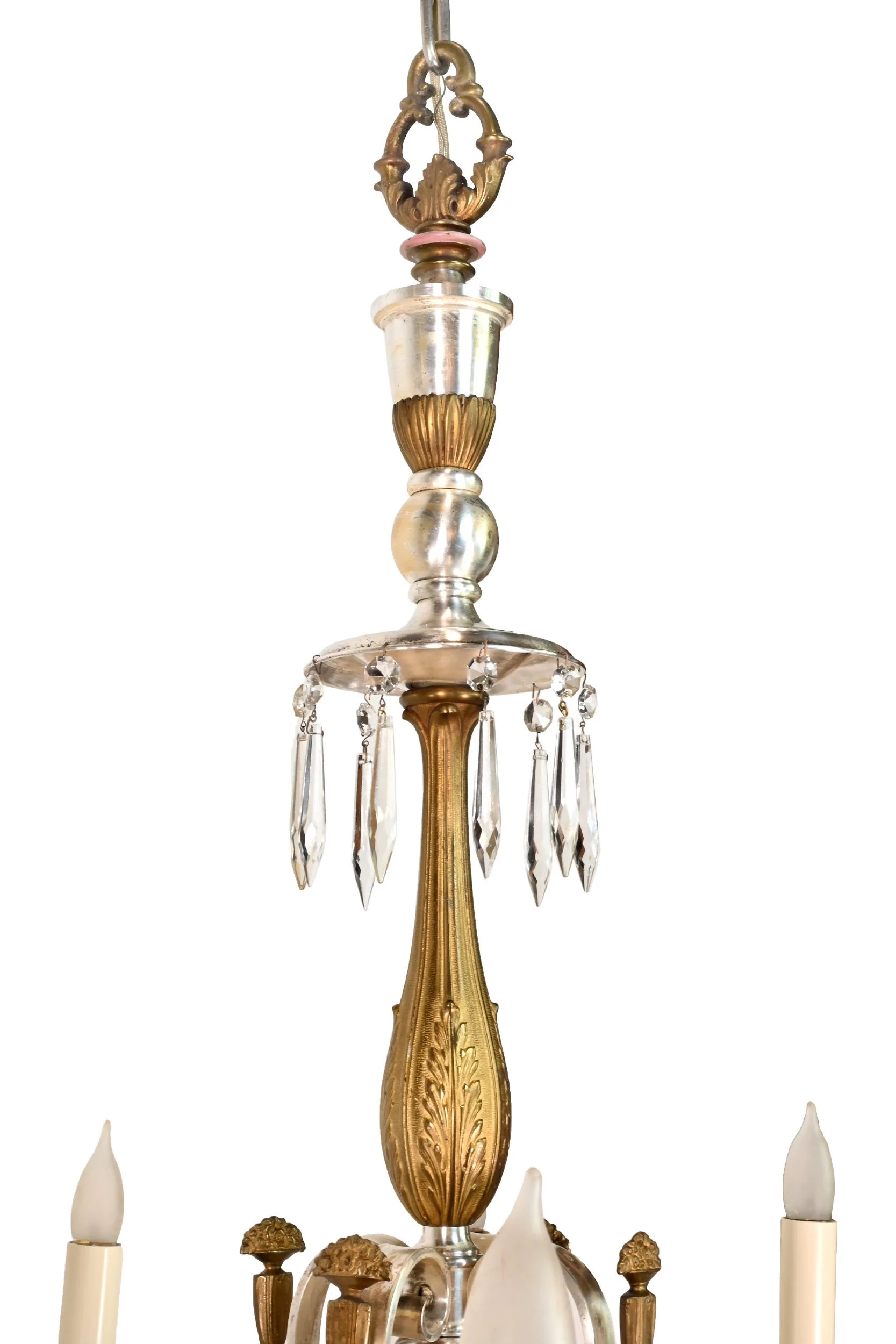 62721 twelve candle silver and brass chandelier with crystals 4.jpg