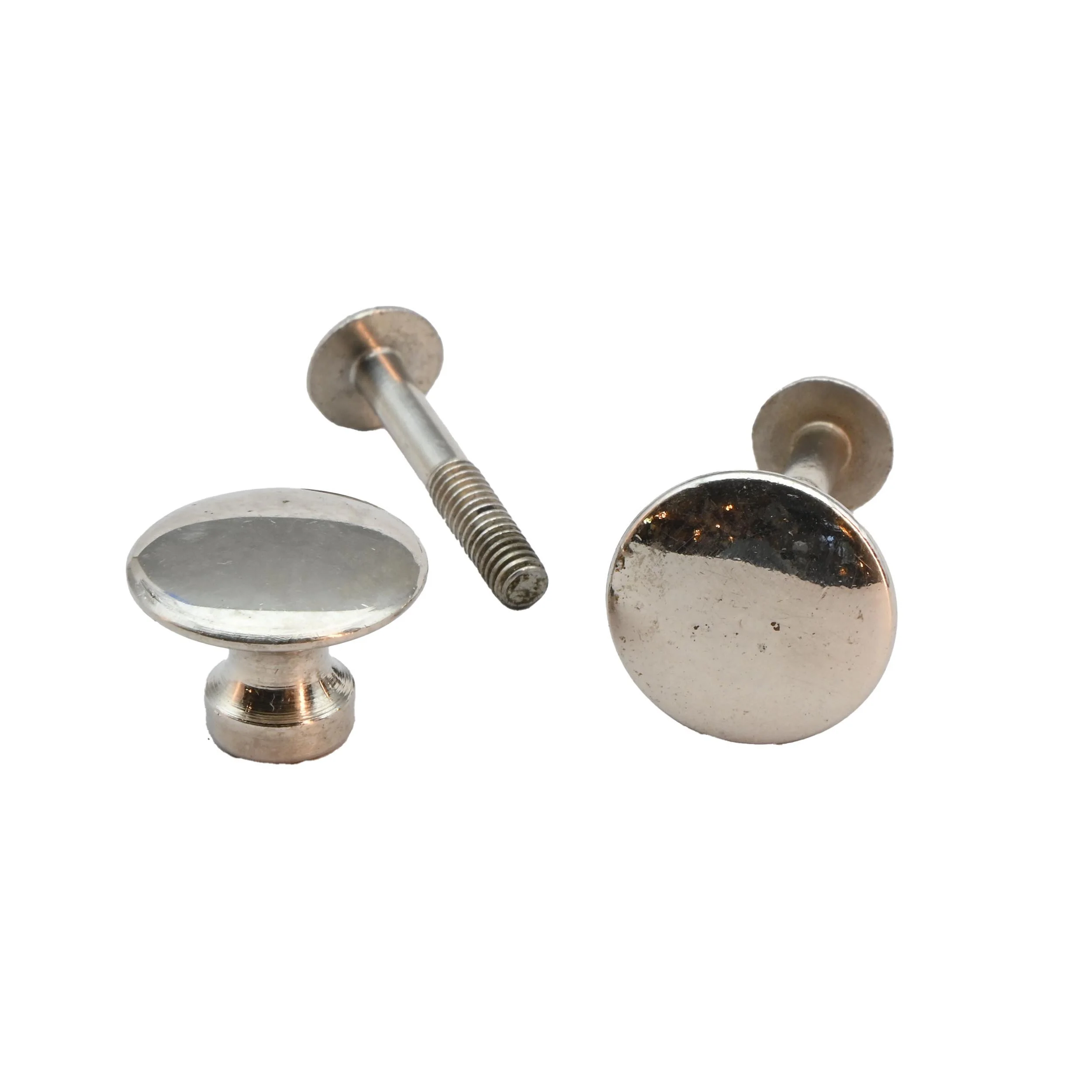 chrome tiny three quarter inch knob pair