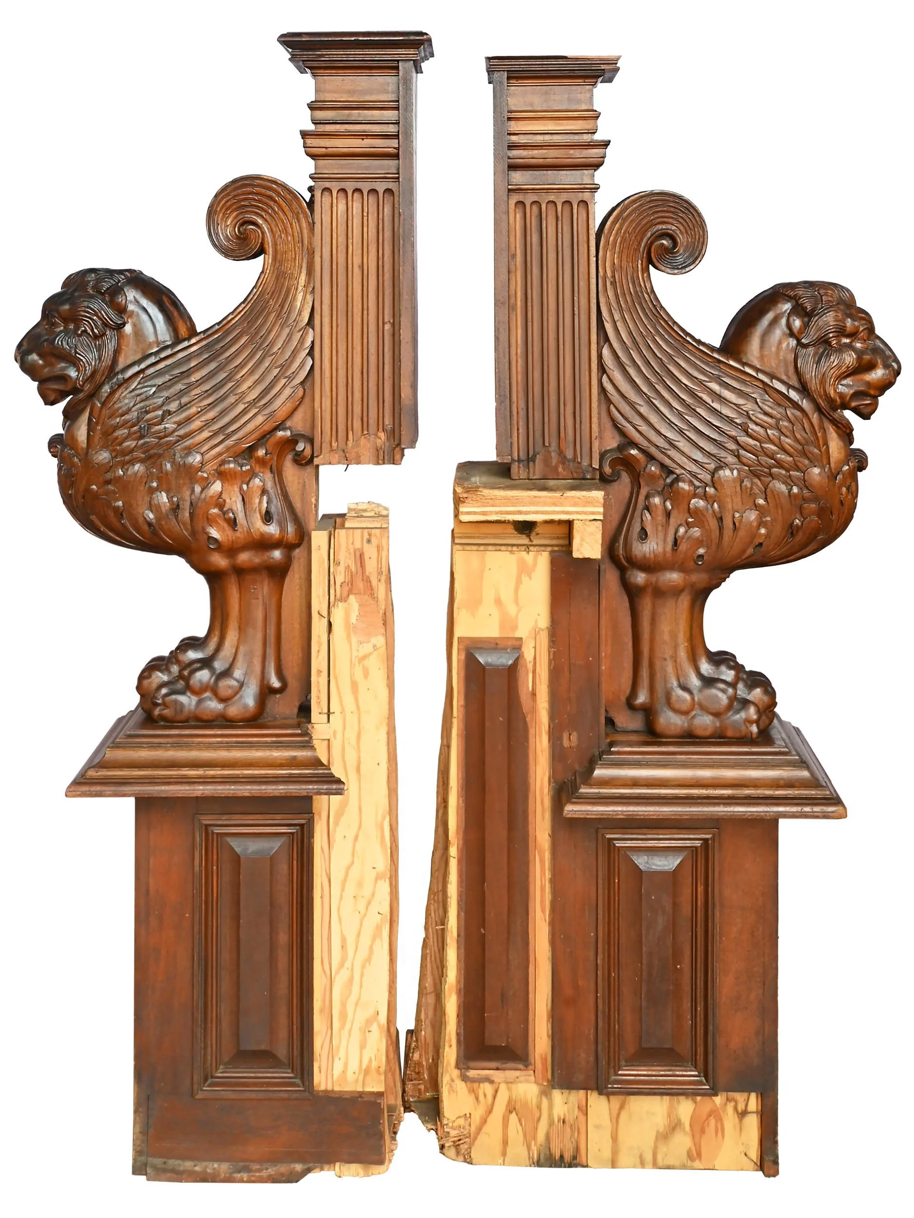 27626 pair of carved mahogany built in winged lions 5.jpg