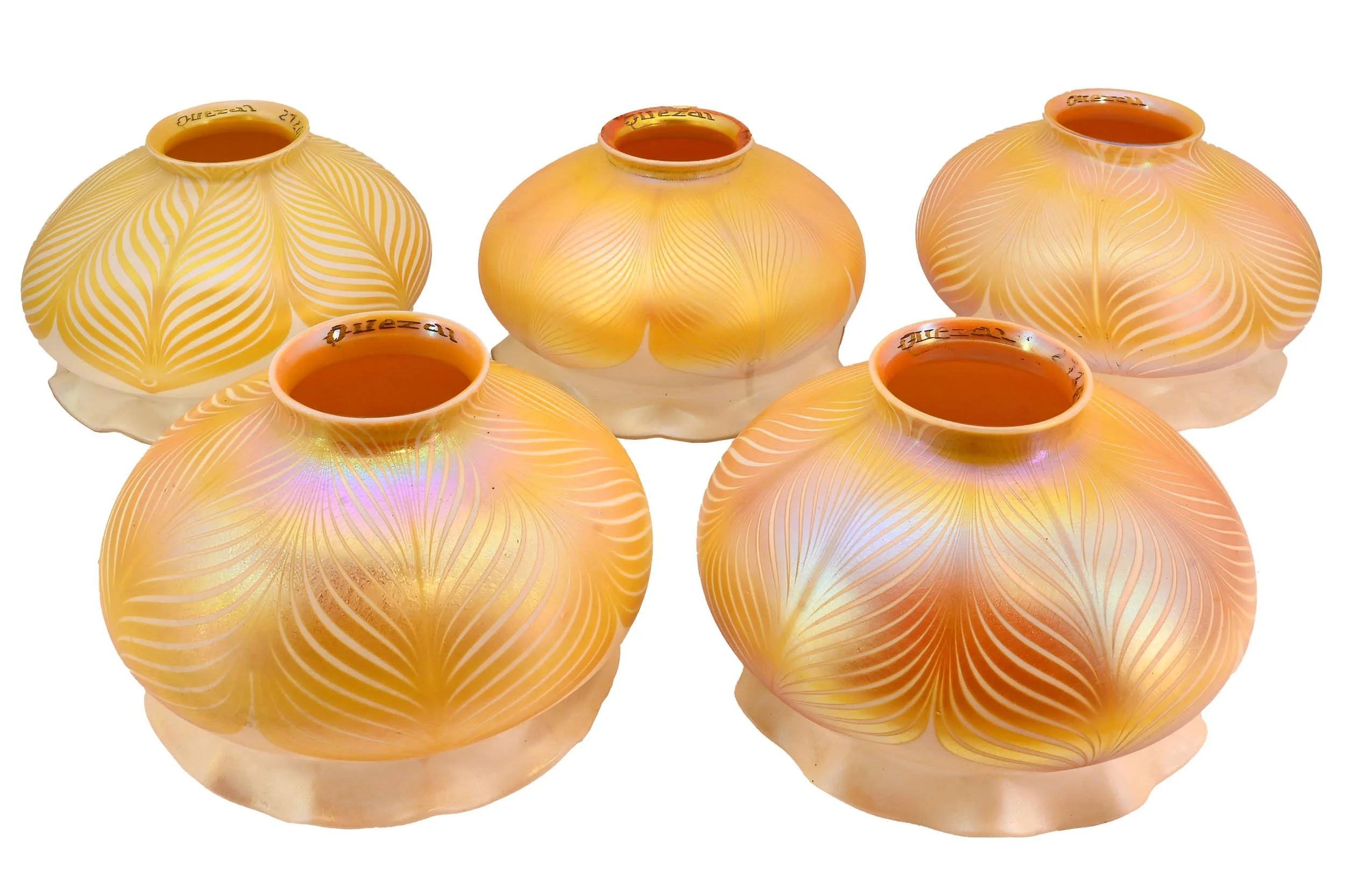 27287 pulled feather gold quezal set of 5 1.jpg