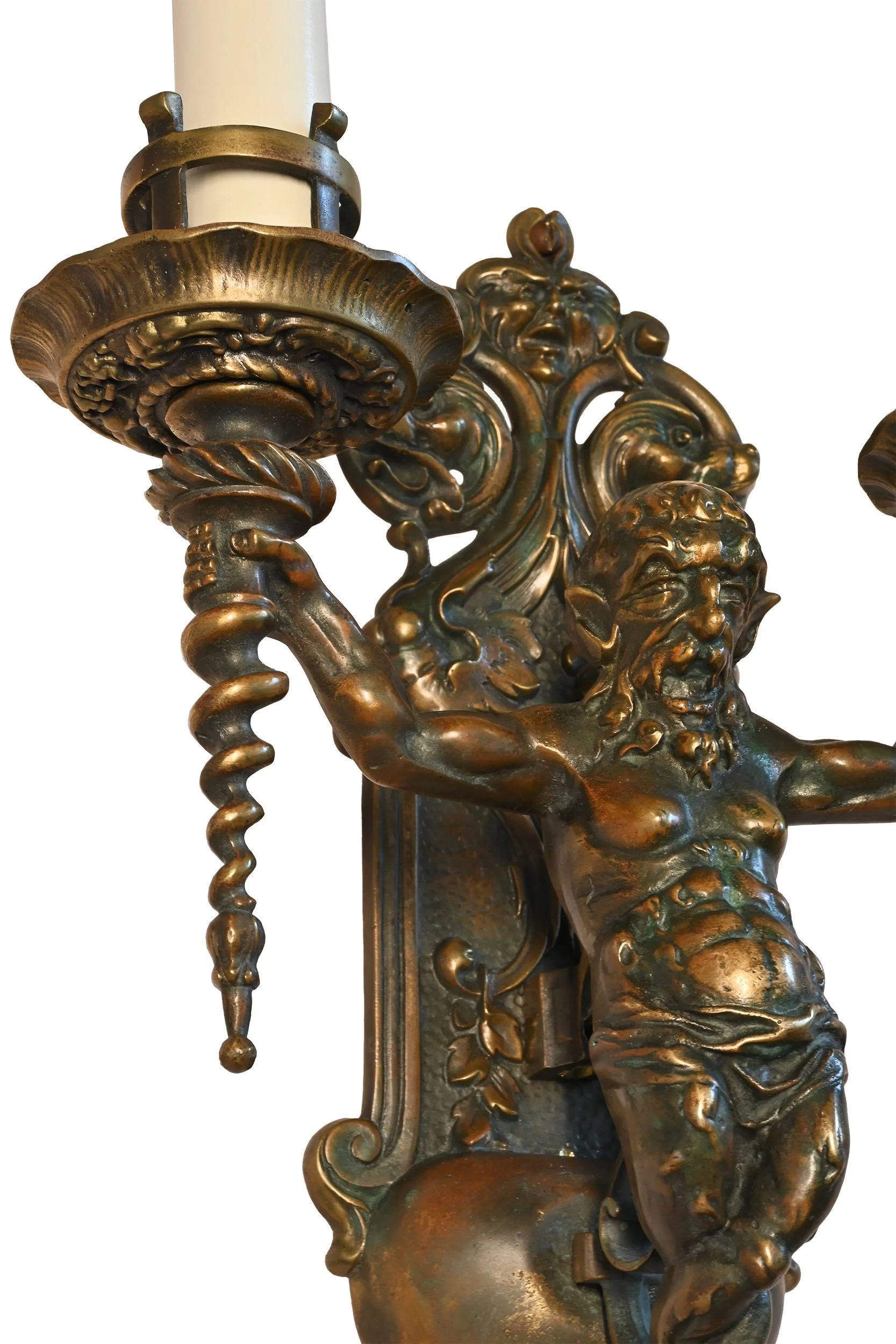 27756 cast brass merman two candle sconce 4\.jpg