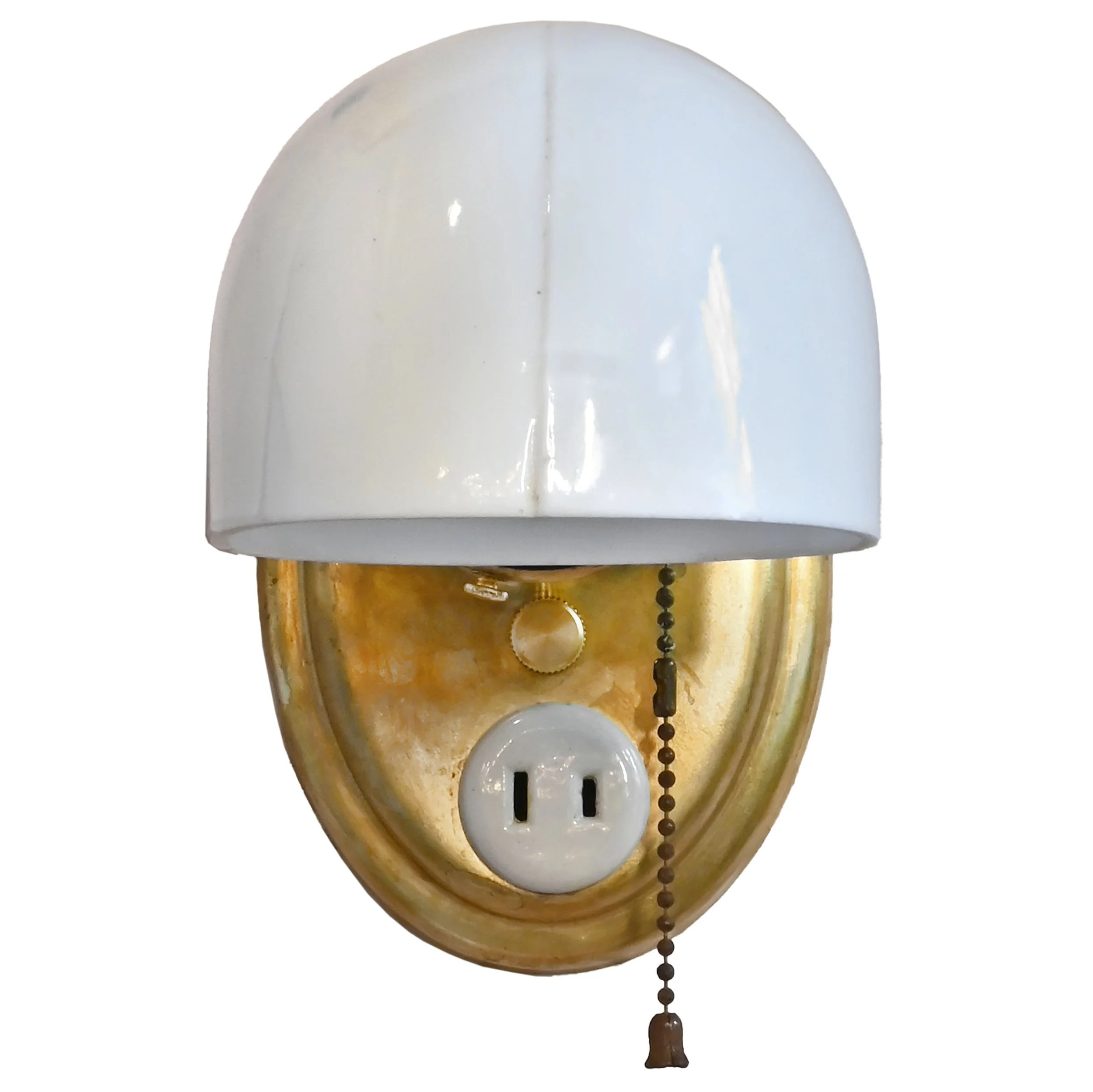 27697 brass oval bathroom sconce pair with porcelain socket and scoop shade 1.jpg
