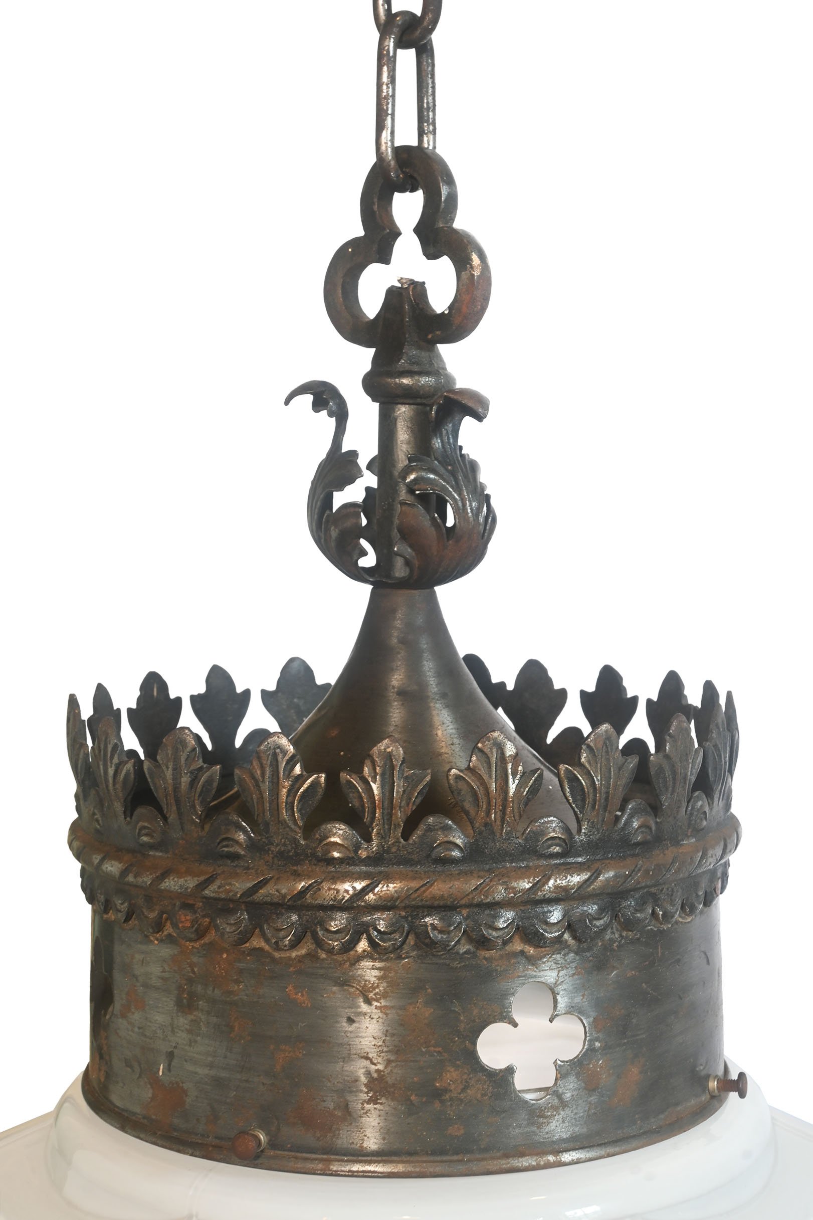 27625 oversized gothic shade with orange accents on steel pendant 3.jpg