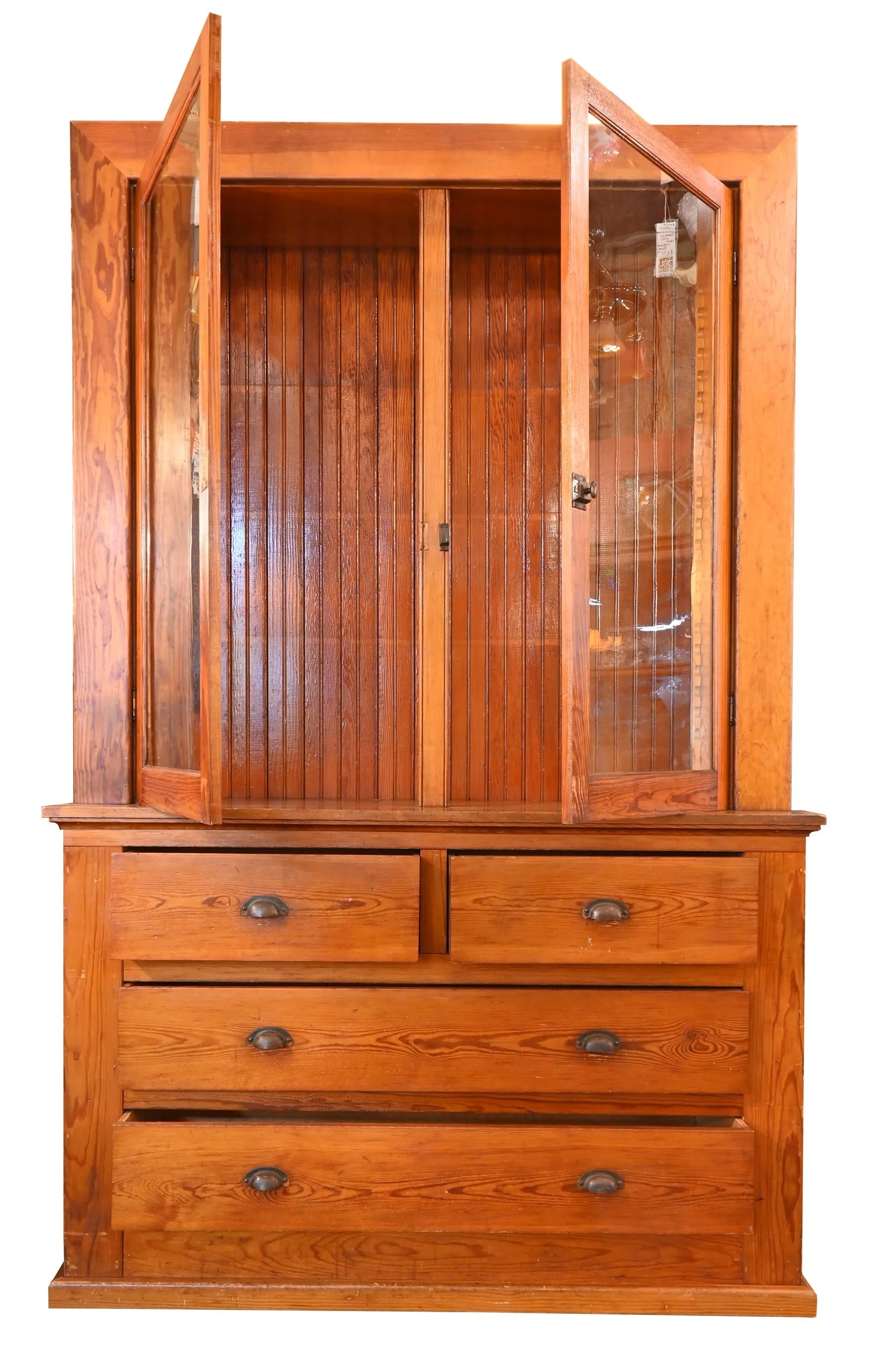 27476 pine glass door 4 drawer cabinet builtin 3.jpg
