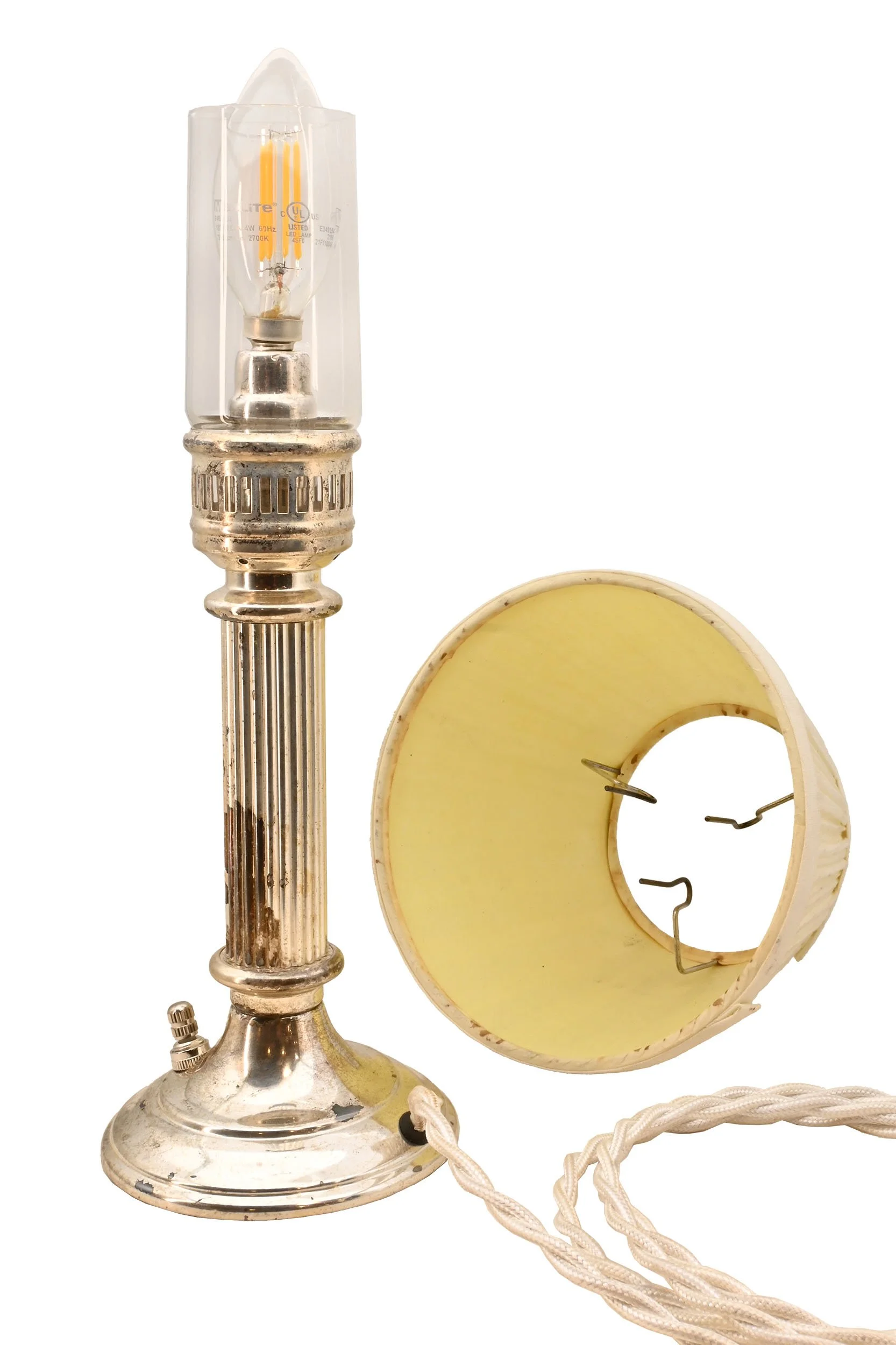 27213B wired single light silver candlestick lamp with chimney shade 2.jpg