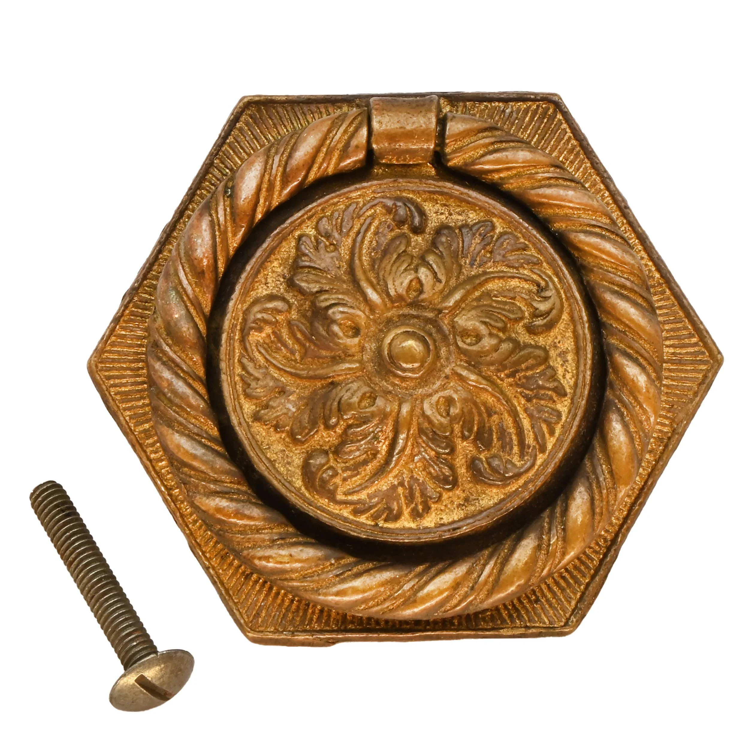 27812 rosette center brass ring pull set 3.jpg