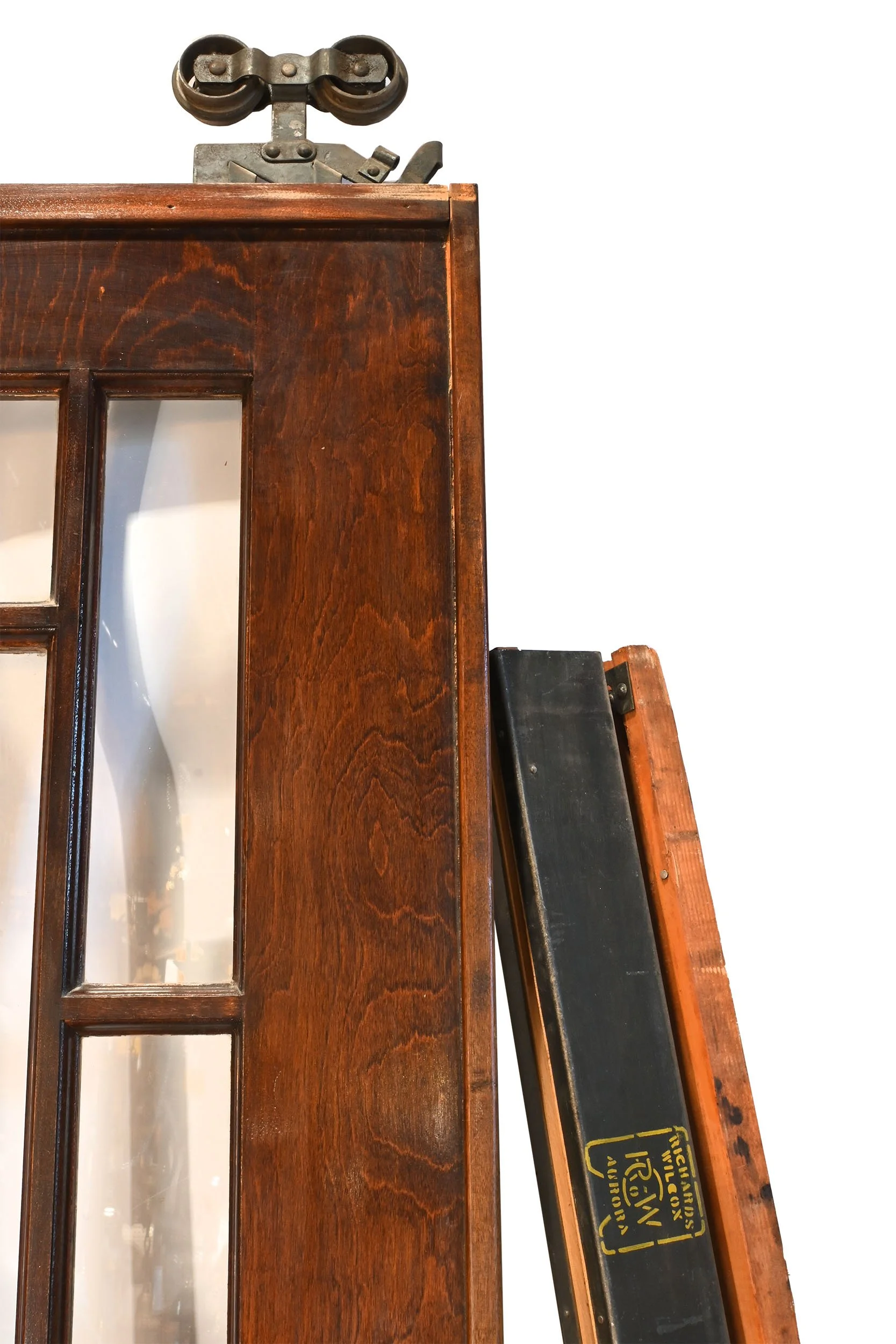 27160 dark birch arts and crafts double wide pocket door with track and hangers 3.jpg