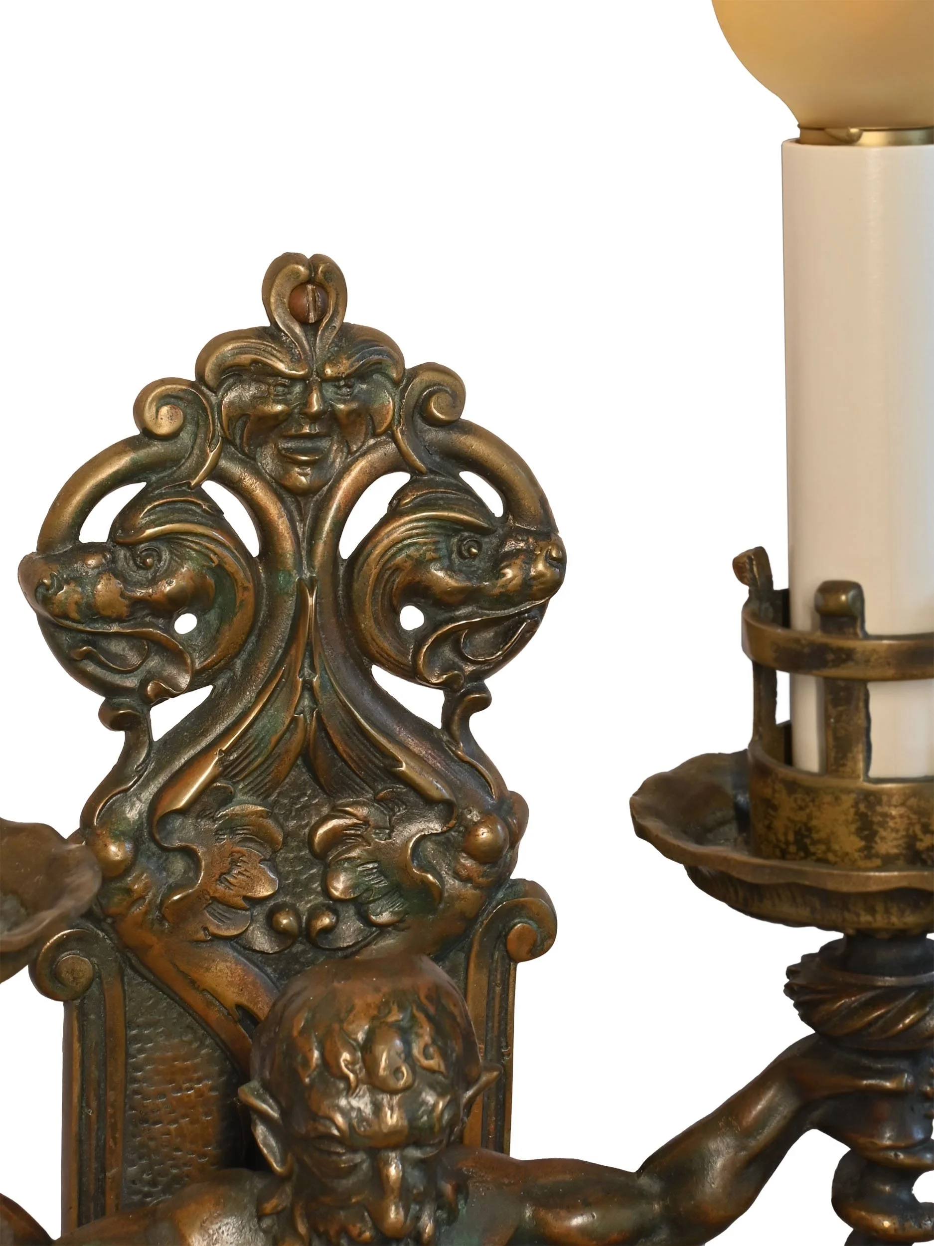 27756 cast brass merman two candle sconce 3.jpg