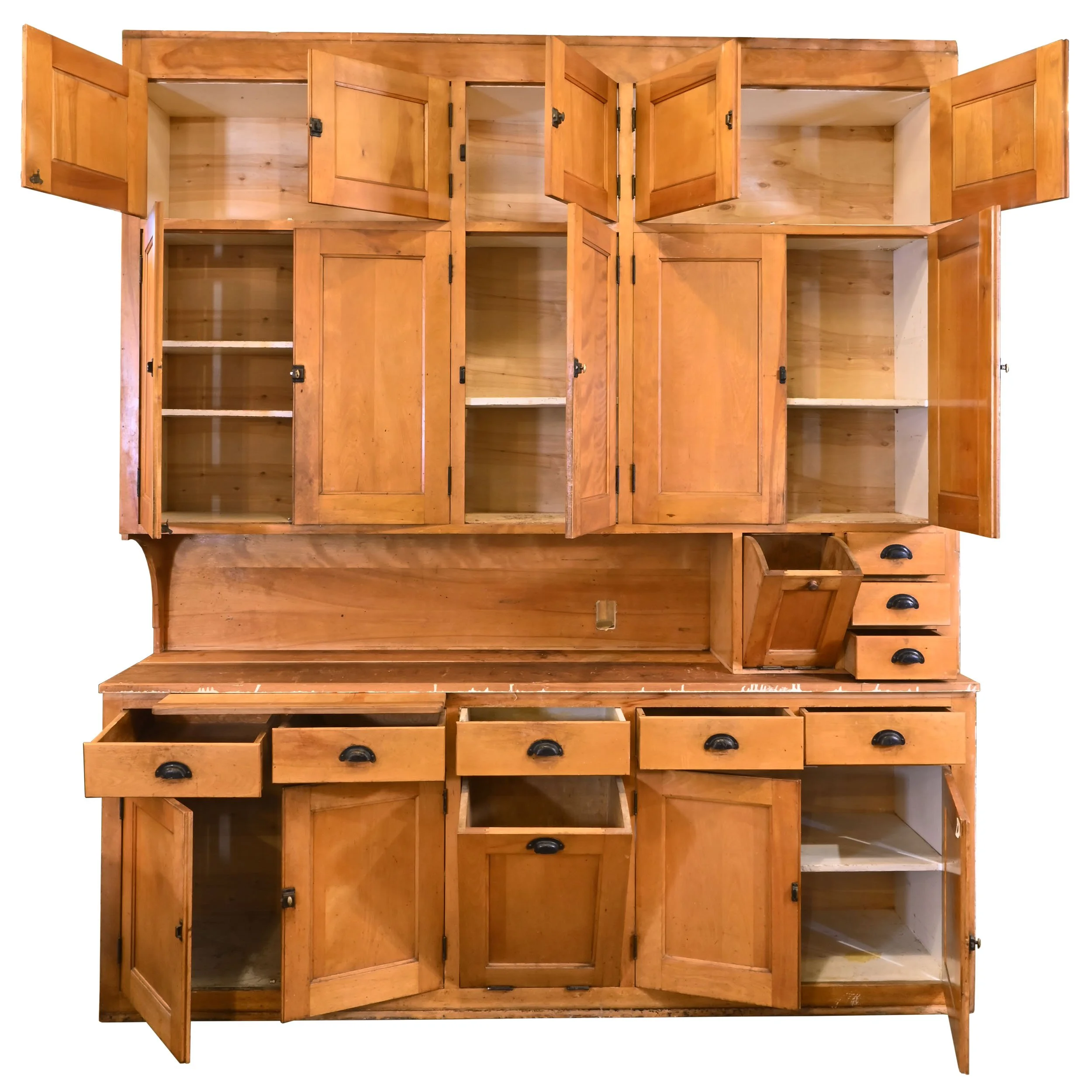 27740 maple 7 foot wide kitchen cabinet wall unit with large and small flour bin 3.jpg