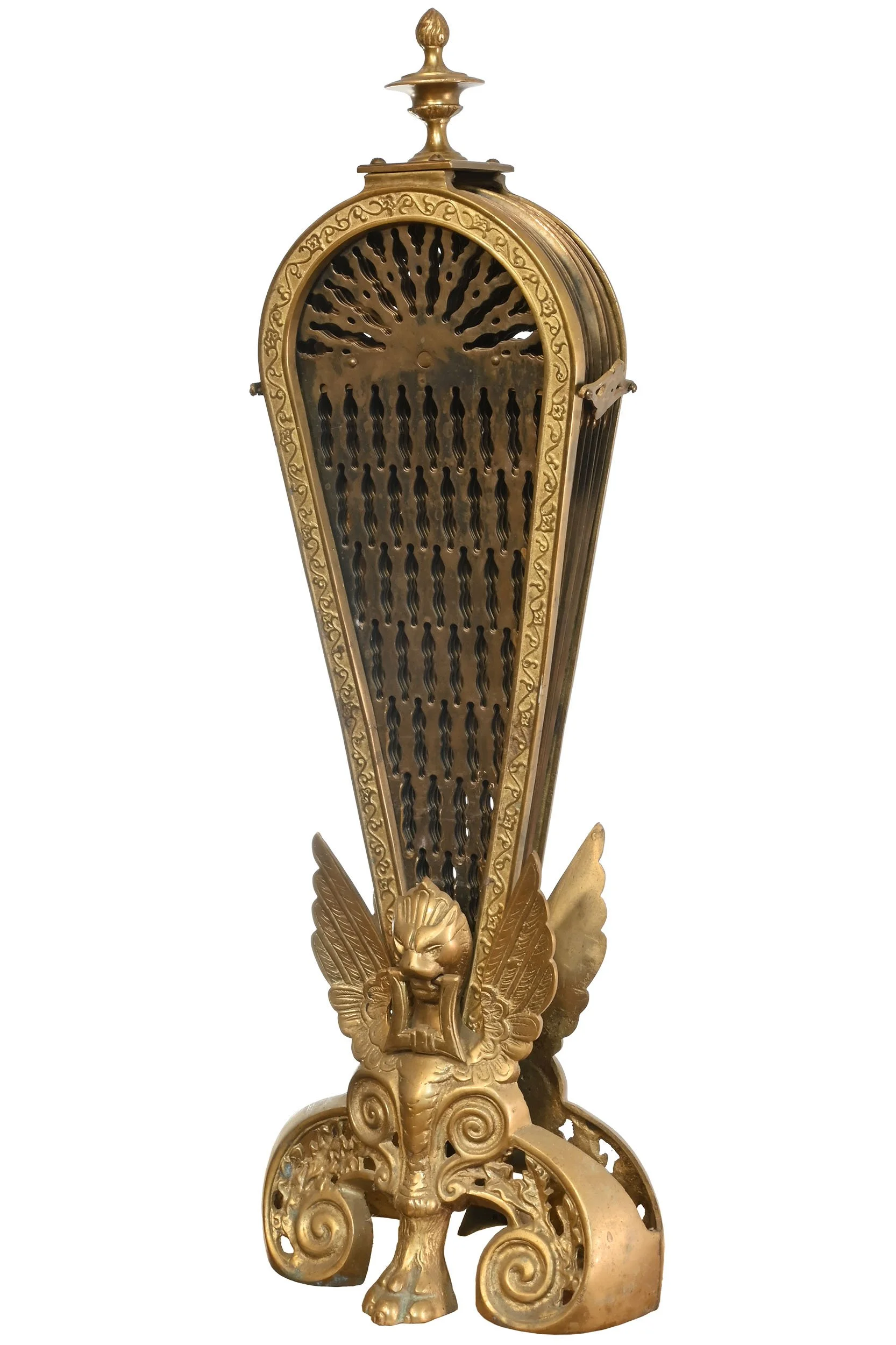 27846 stamped and cast brass folding filigree fireplace screen 3.jpg