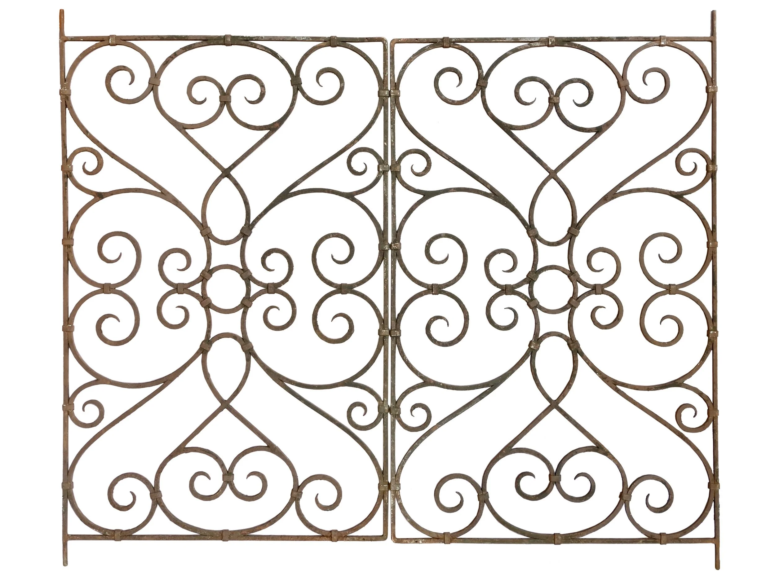 pair of wrought iron gate panels