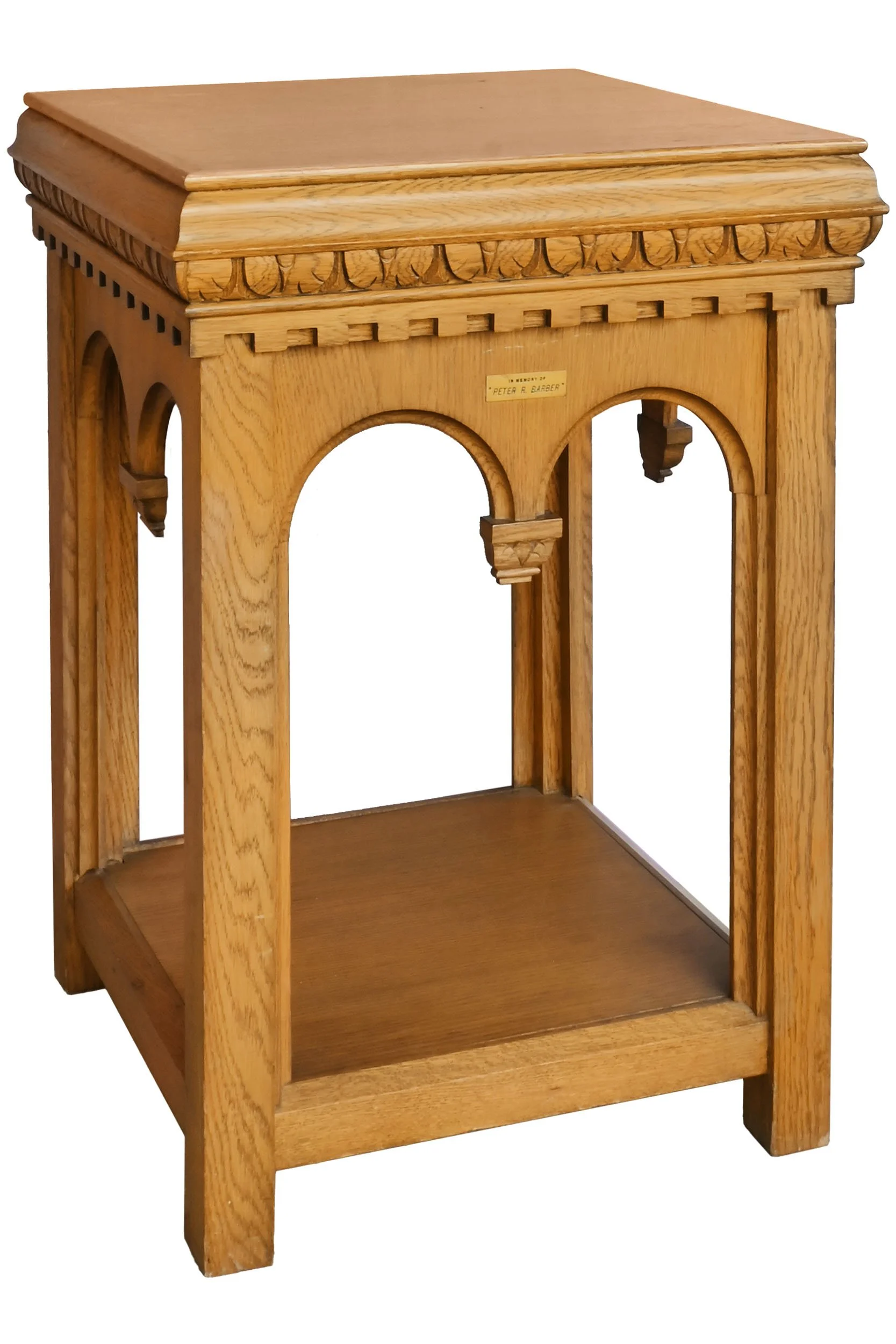 27748 gothic carved golden oak side table 1.jpg