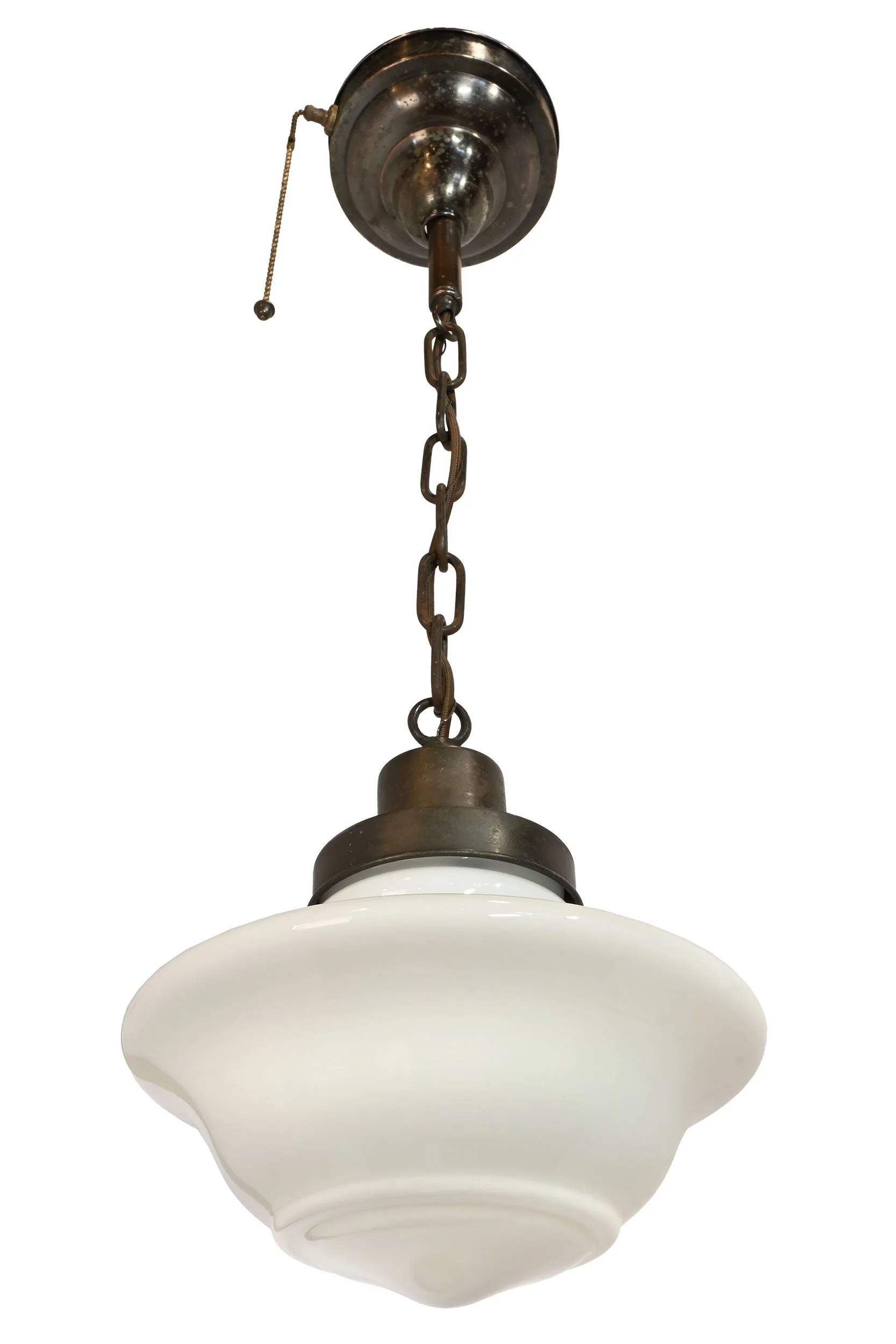 27125 brass pendant with unique milk glass saucer shade 2.jpg