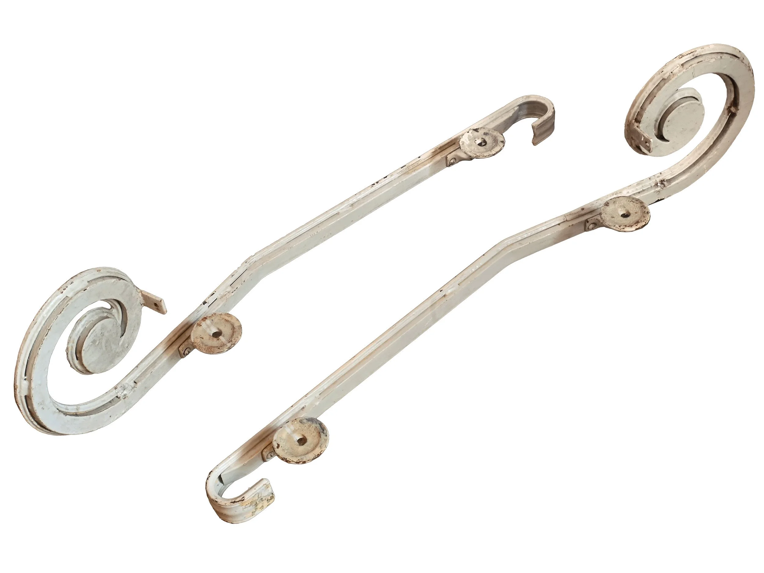 61535 painted cast iron curled handrail pair 2.jpg